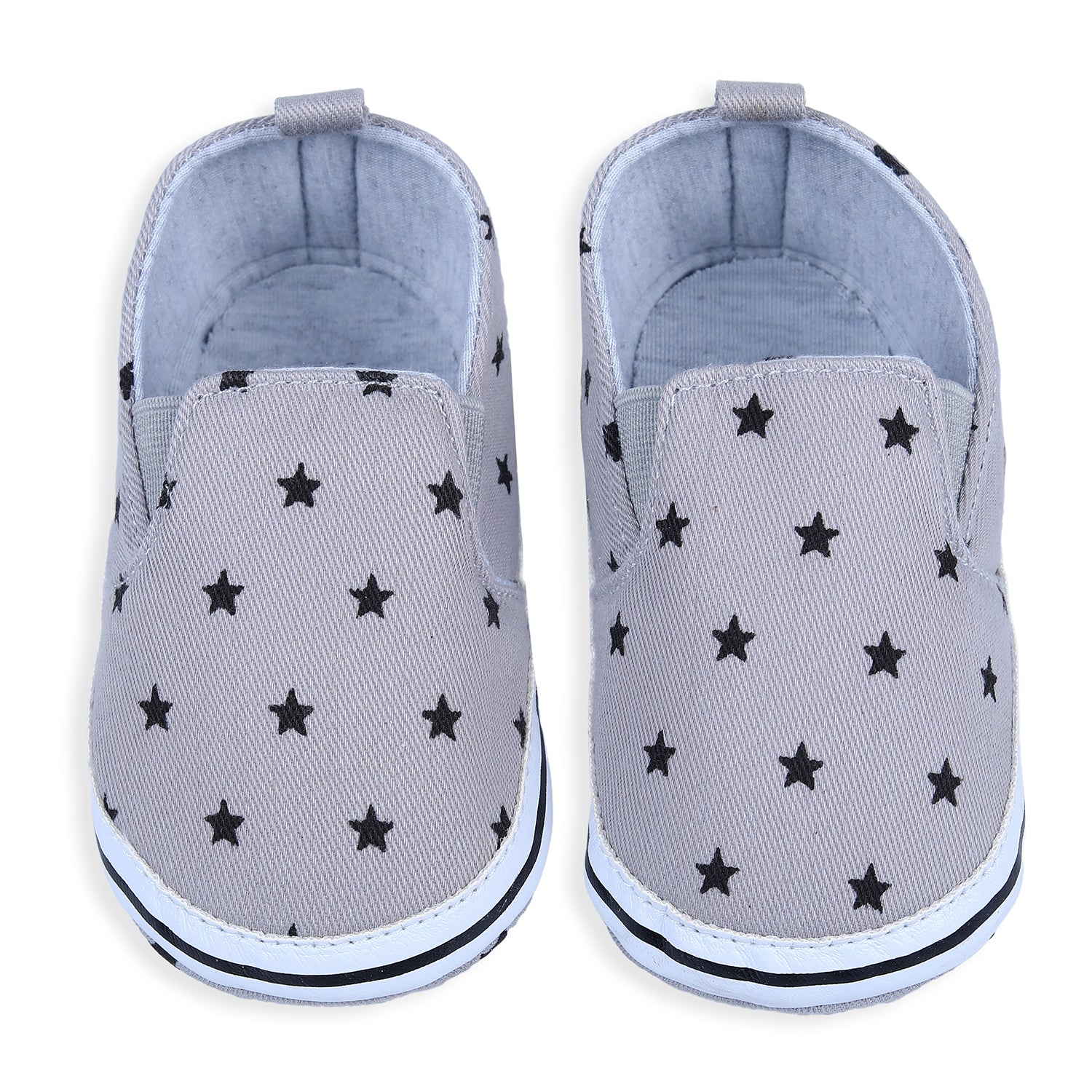Star Casual Sneakers Soft Sole Anti-Skid Slip-On Booties - Grey - Baby Moo