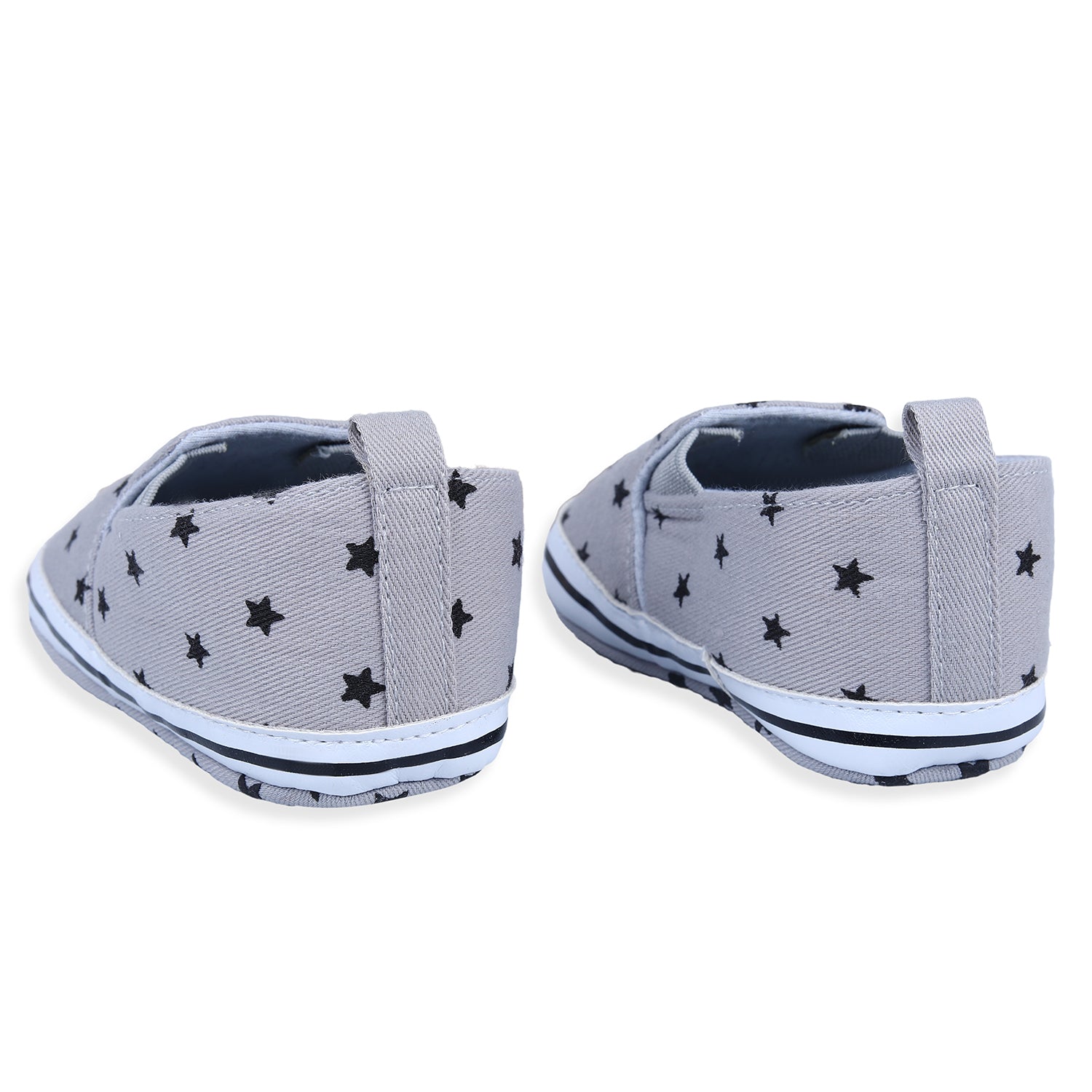 Star Casual Sneakers Soft Sole Anti-Skid Slip-On Booties - Grey - Baby Moo