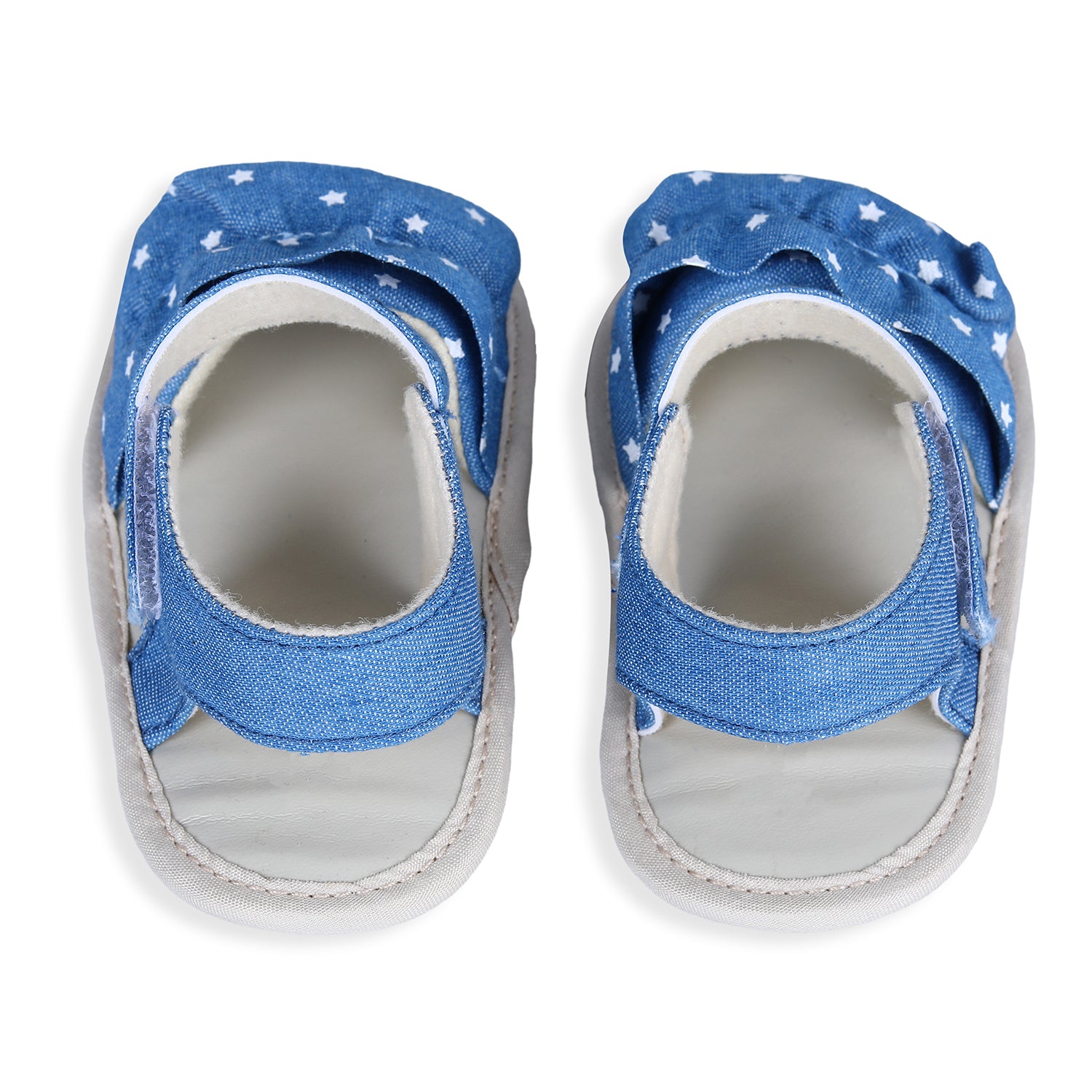Ruffle Star Premium Girls Anti-Slip Sandal Booties - Blue - Baby Moo