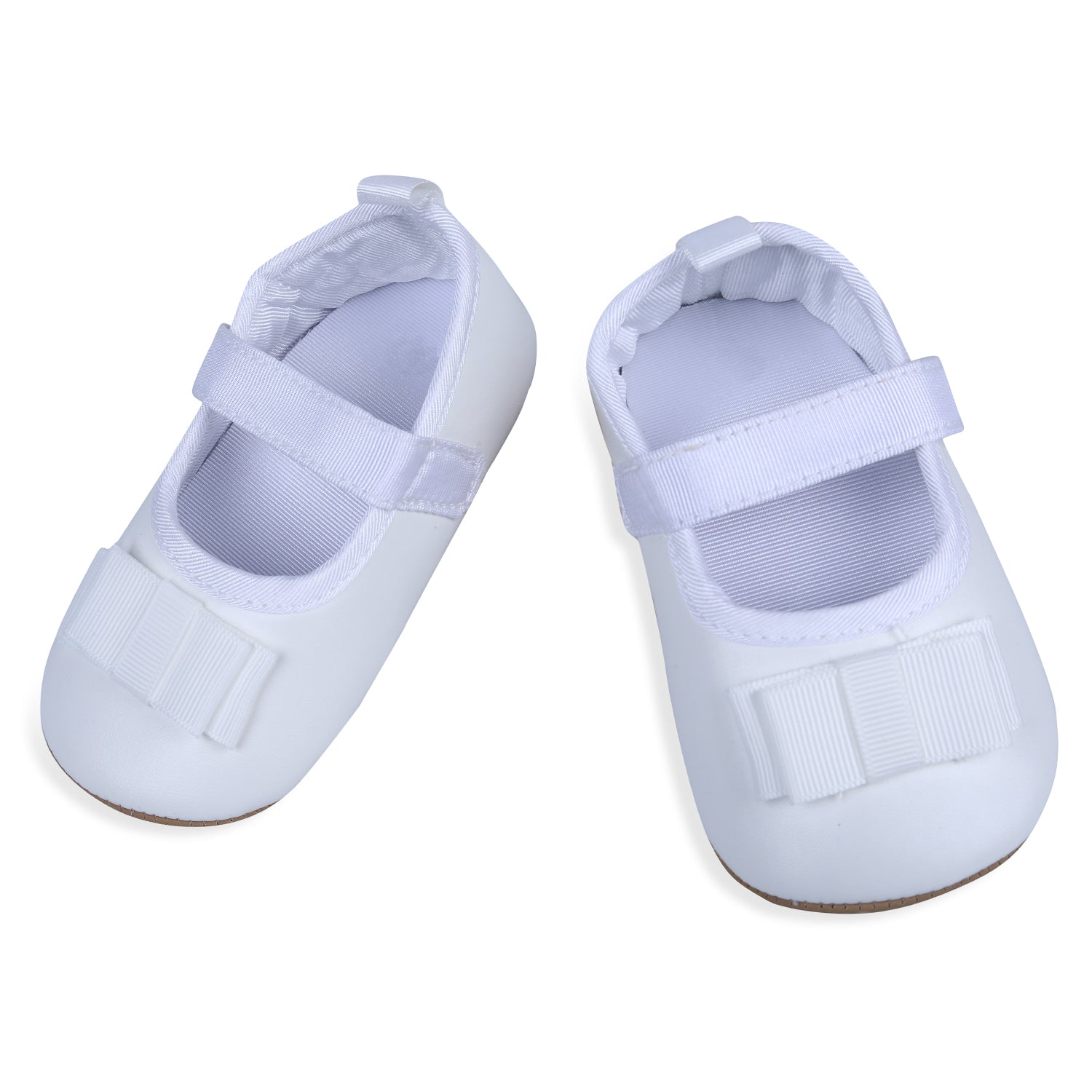 Bow Premium Girls Anti-Slip Ballerina Shoes - White - Baby Moo
