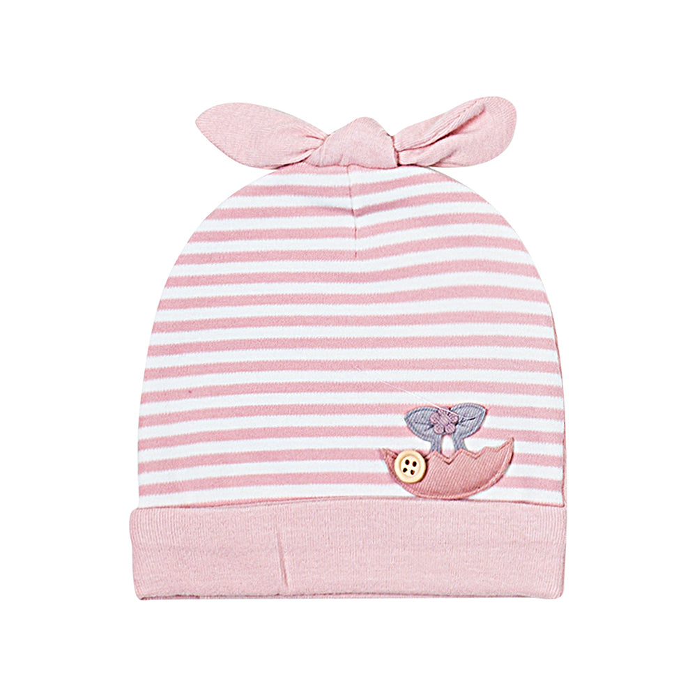Striped Pink, Brown 2 Pk Caps - Baby Moo