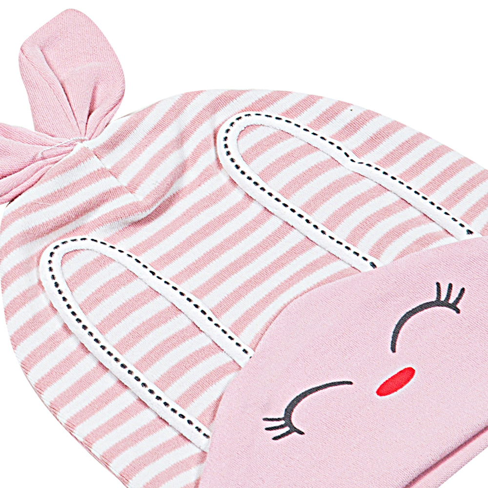 Kitty Pink, Beige 2 Pk Caps - Baby Moo