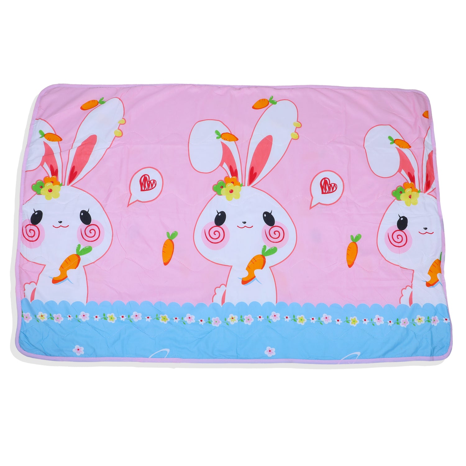 Baby Moo Hungry Bunny Soft Quilted Premium Reversible Blanket - Pink - Baby Moo