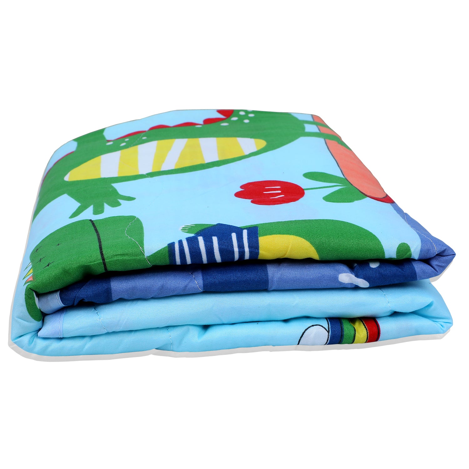 Baby Moo Cool Crocodile Soft Quilted Premium Reversible Blanket - Blue - Baby Moo