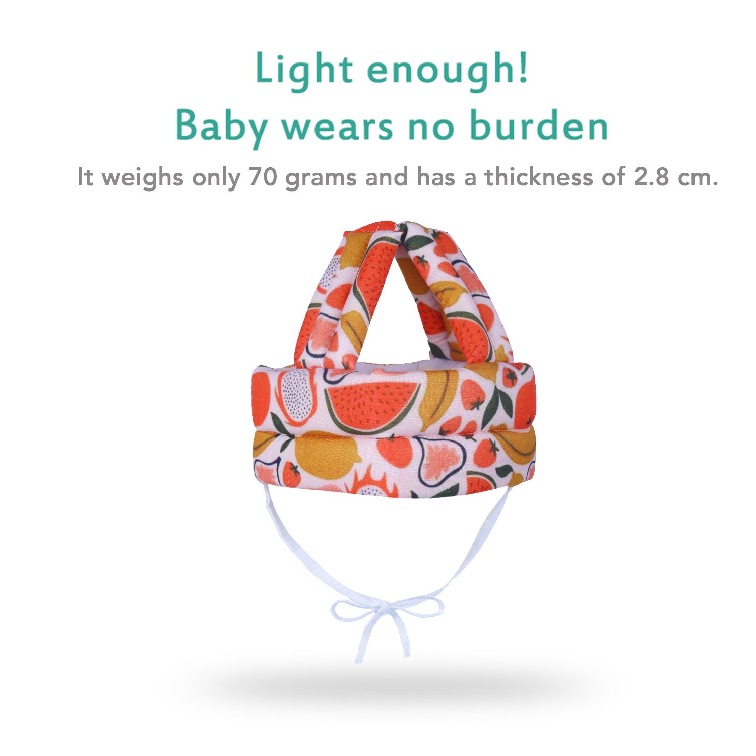 Baby Moo Fruity Fun Head Protection Adjustable Cushioned Safety Helmet - Orange