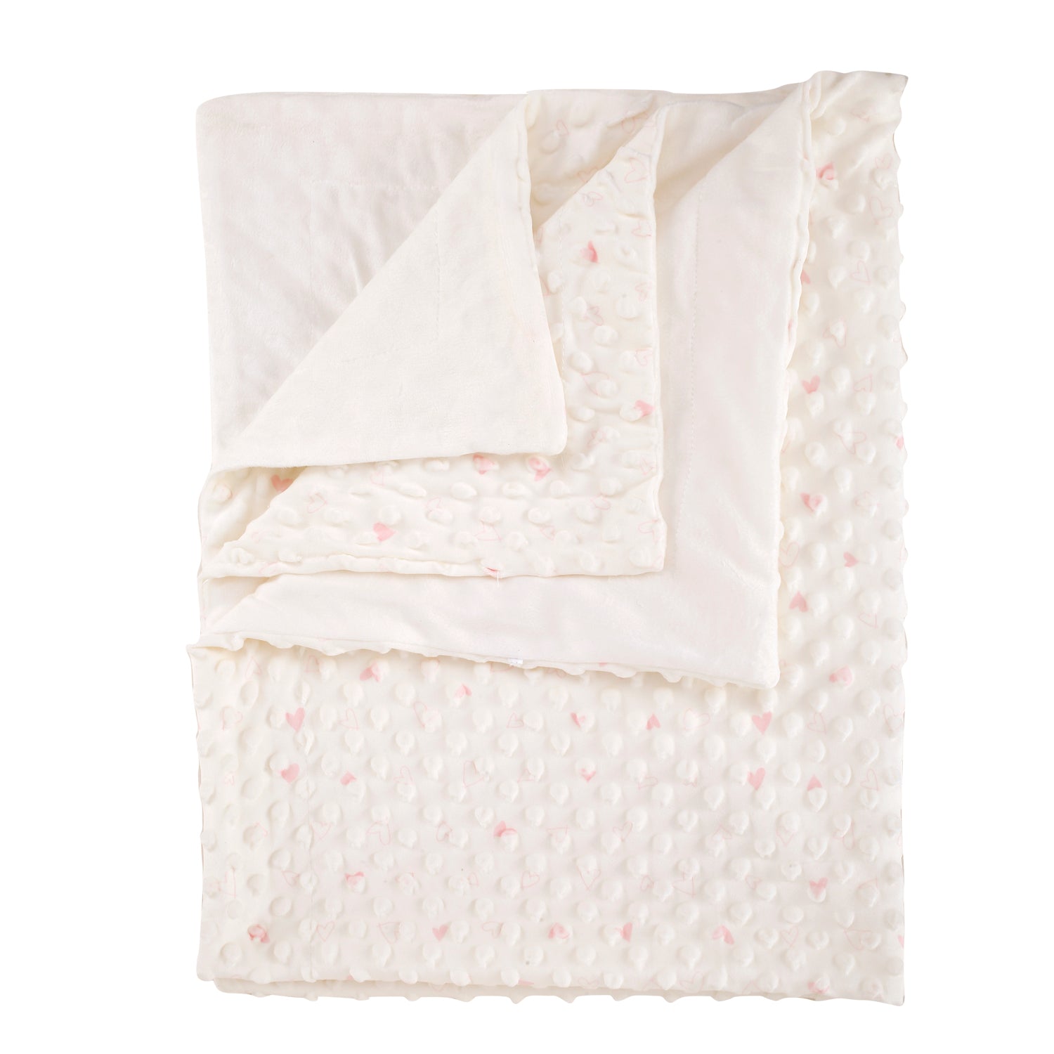 Star Off White And Pink Bubble Blanket - Baby Moo
