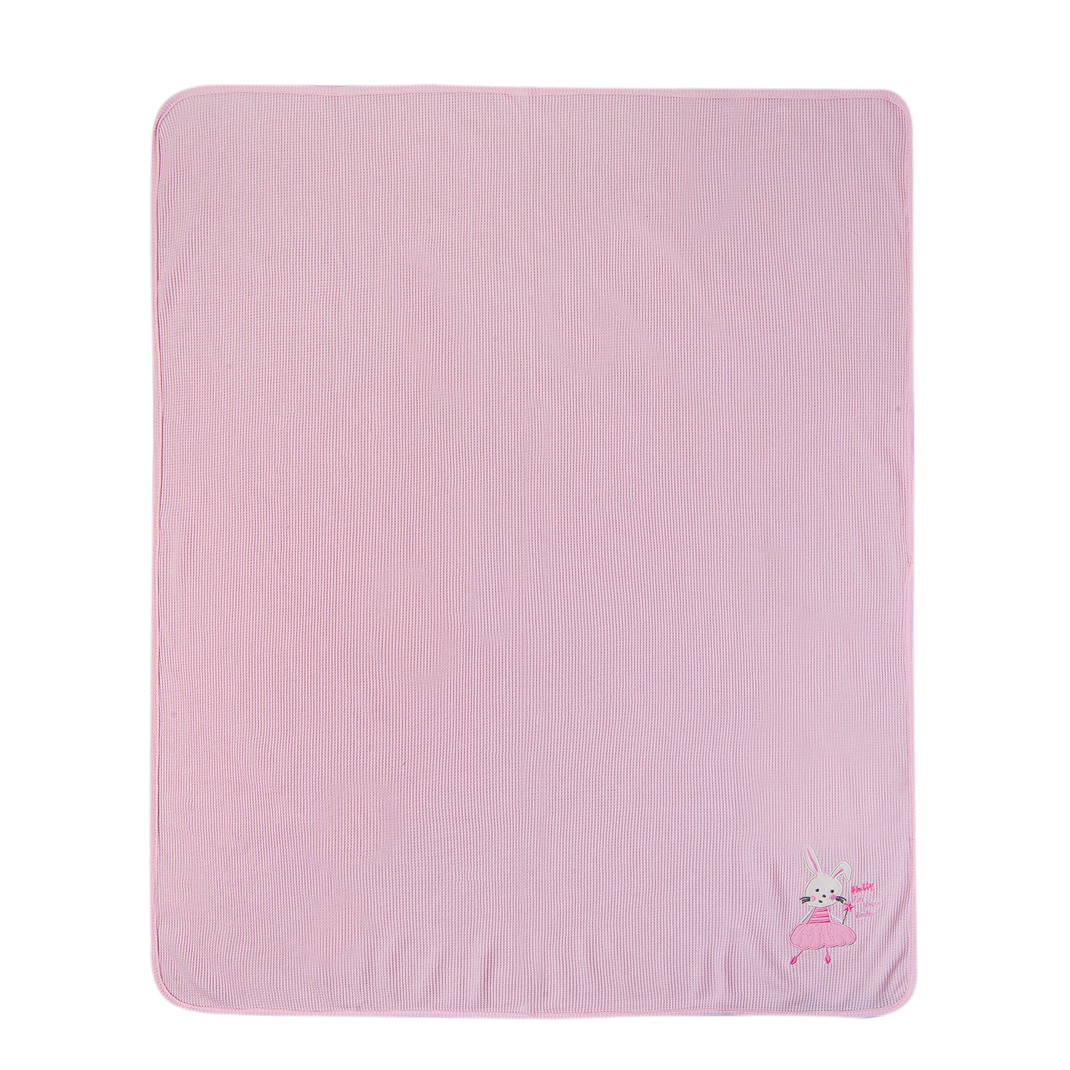 Bunny Light Waffle Blanket Pink - Baby Moo