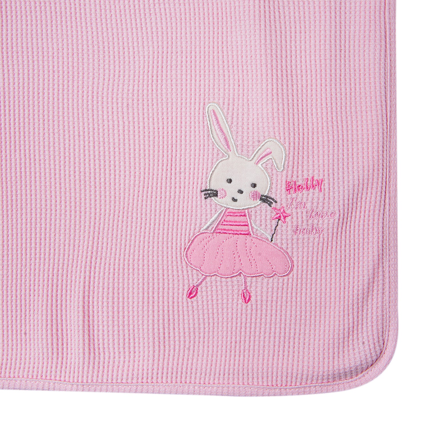 Bunny Light Waffle Blanket Pink - Baby Moo