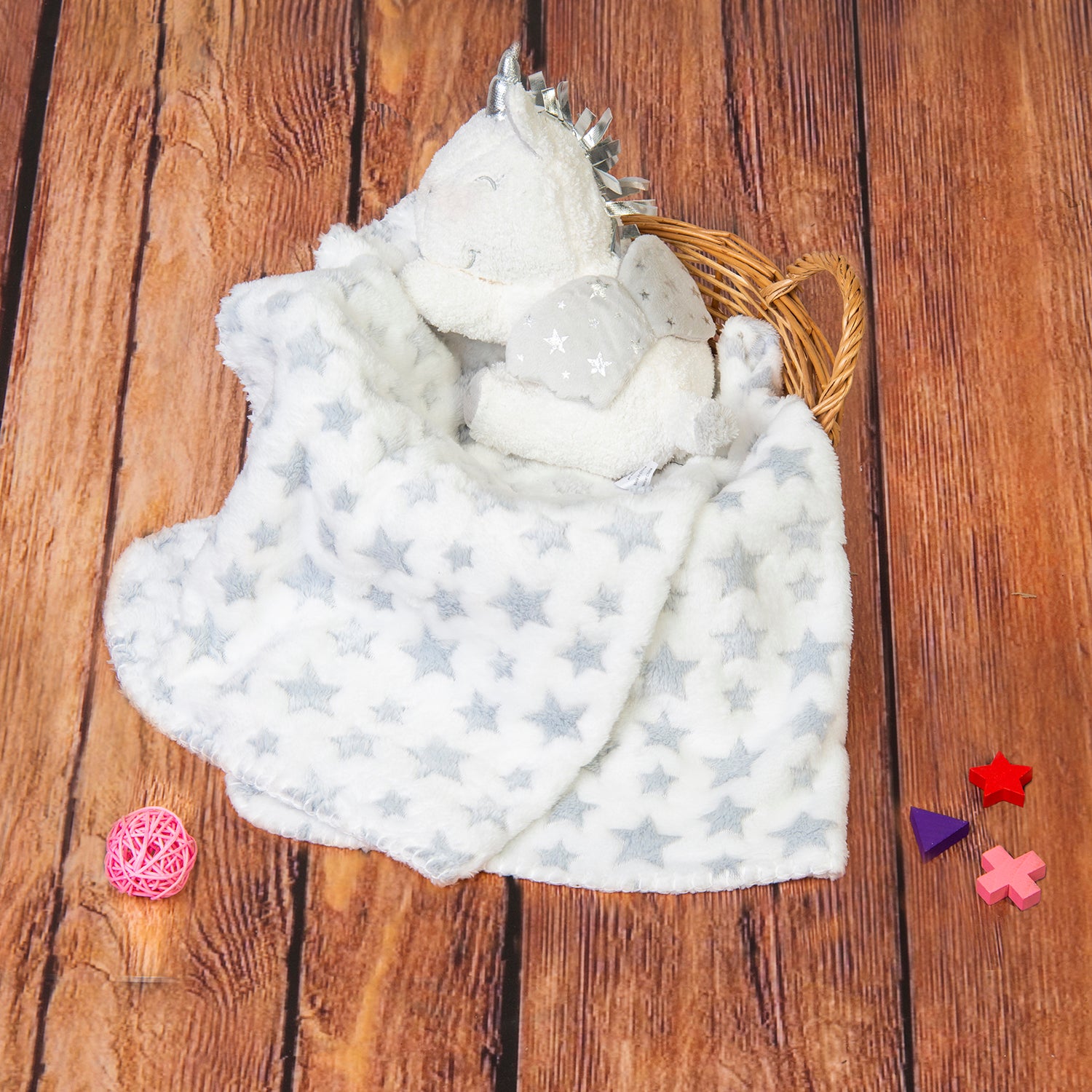 Starry Unicorn Soft Cozy Plush Toy Blanket Multicolour - Baby Moo