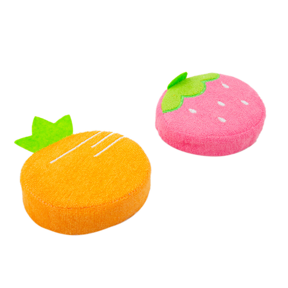 Fresh & Fruity Multicolour 2 Pk Bath Sponge - Baby Moo