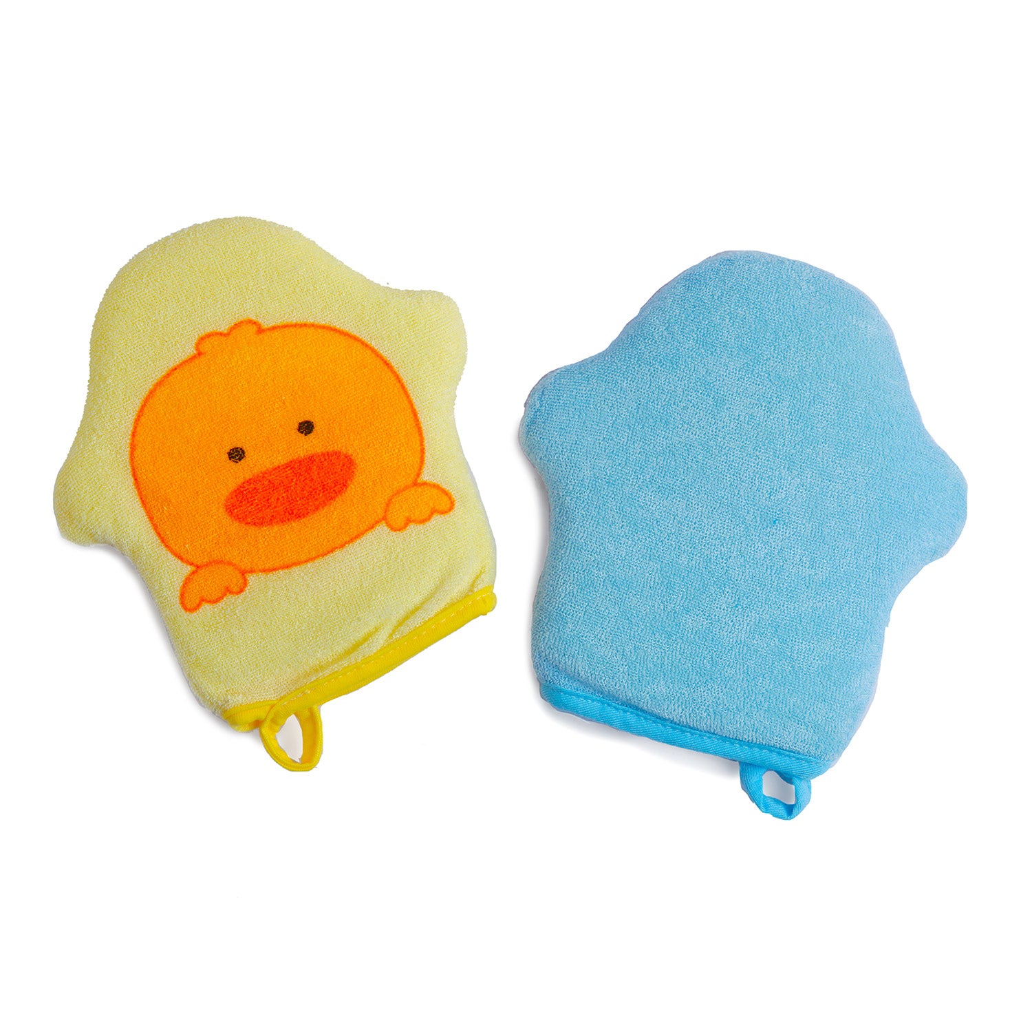 Duck Yellow And Puppy Love Blue 2 Pk Hand Glove Bath Sponge - Baby Moo