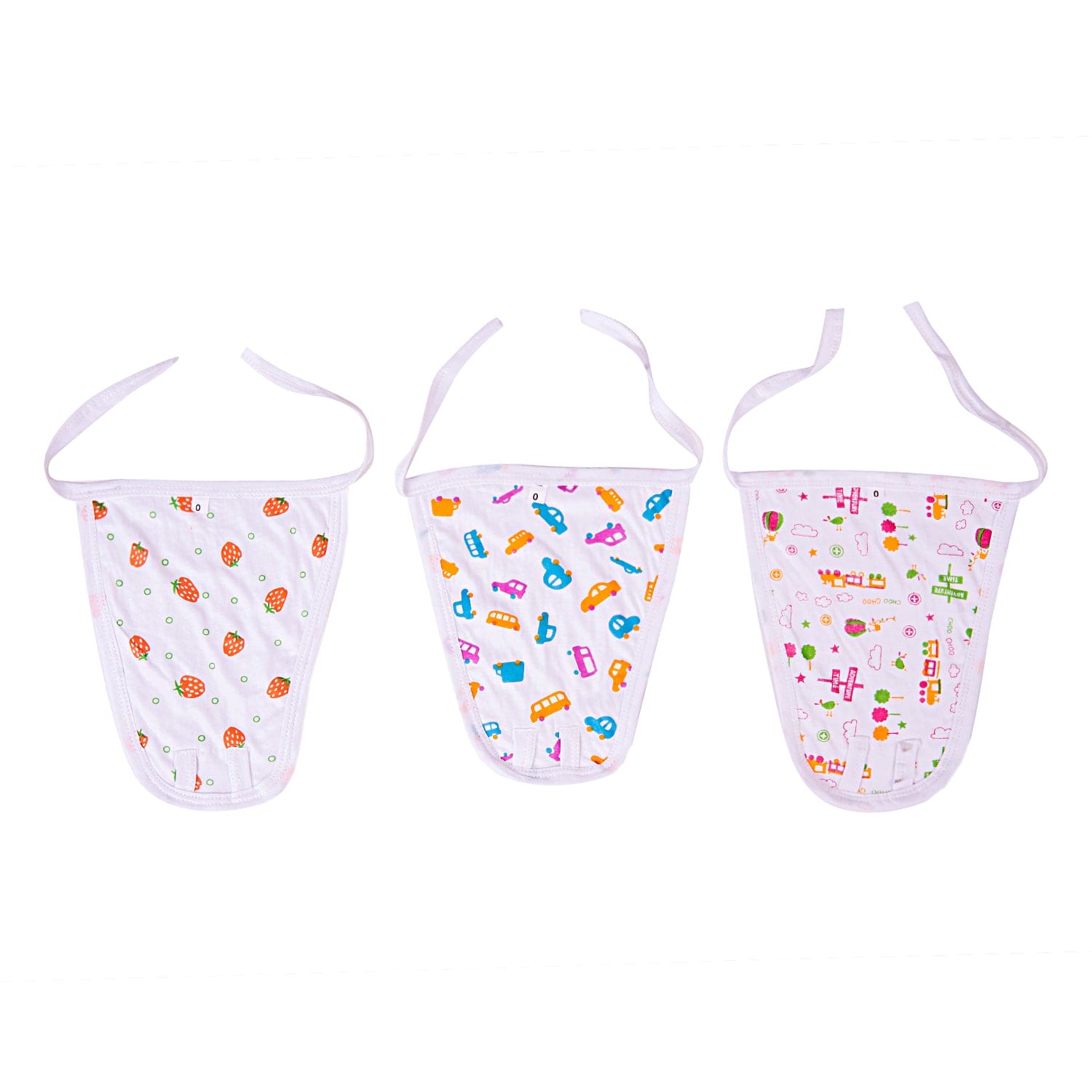 Colorful Printed White 6 Pk Langot - Baby Moo