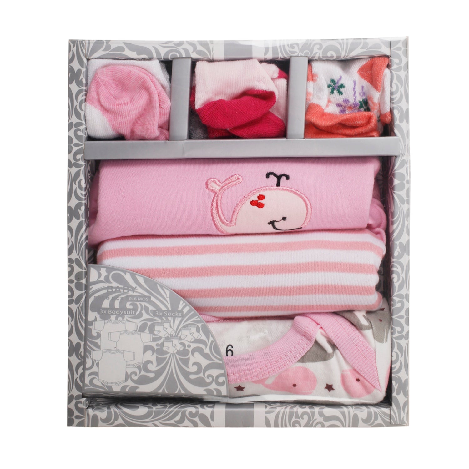 Whale Pink 6 Pcs Gift Set - Baby Moo