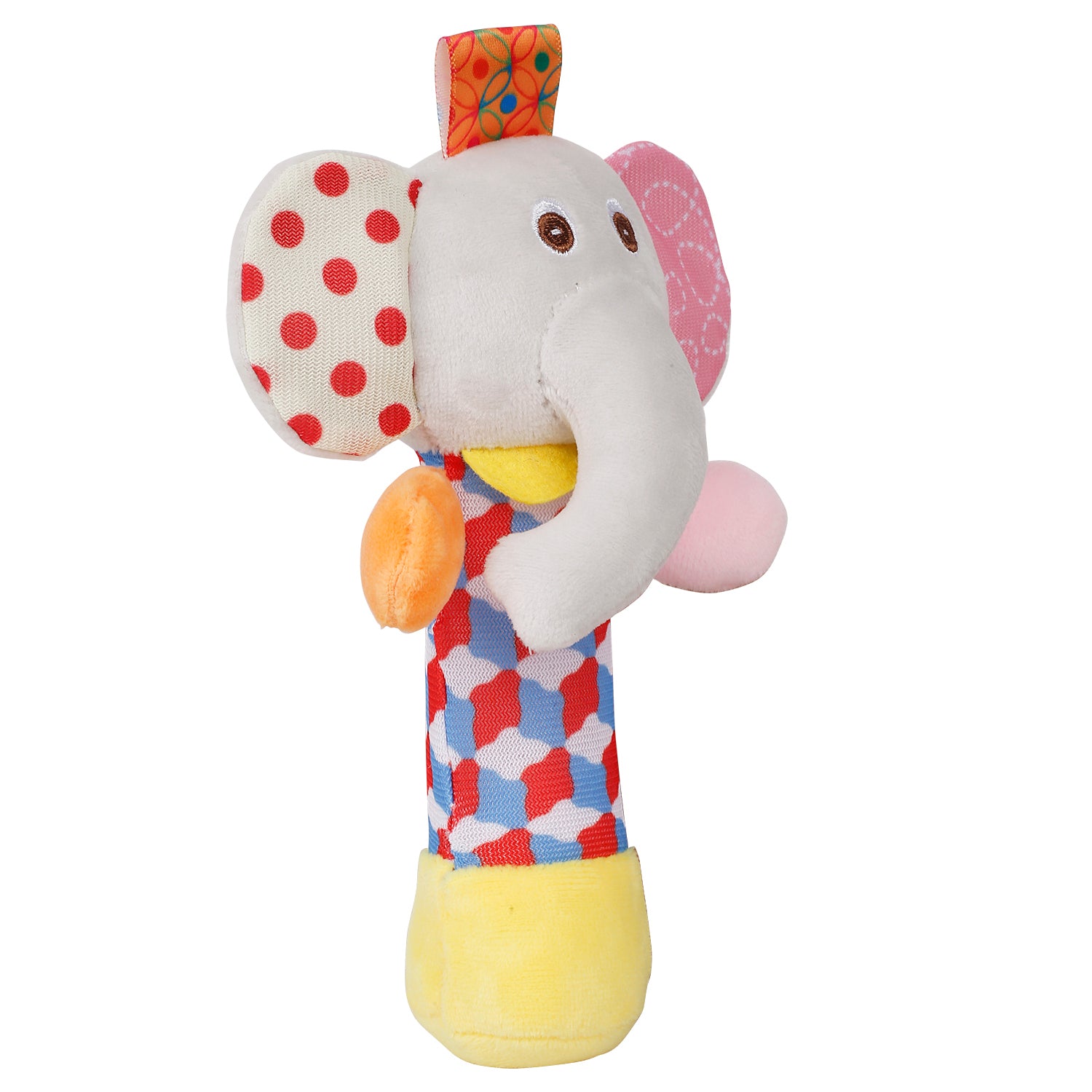 Circus Elephant Multicolour Handheld Rattle Toy - Baby Moo