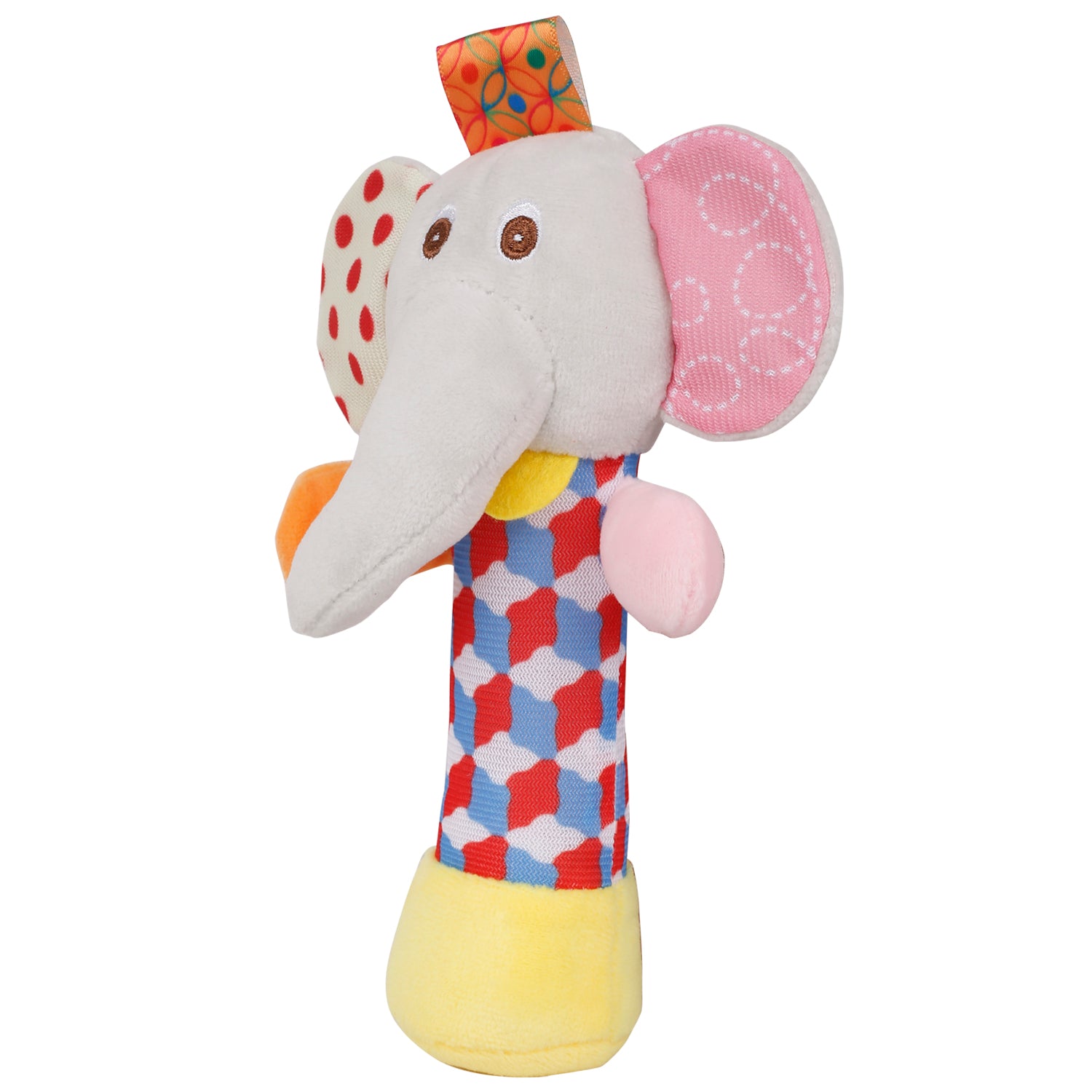 Circus Elephant Multicolour Handheld Rattle Toy - Baby Moo