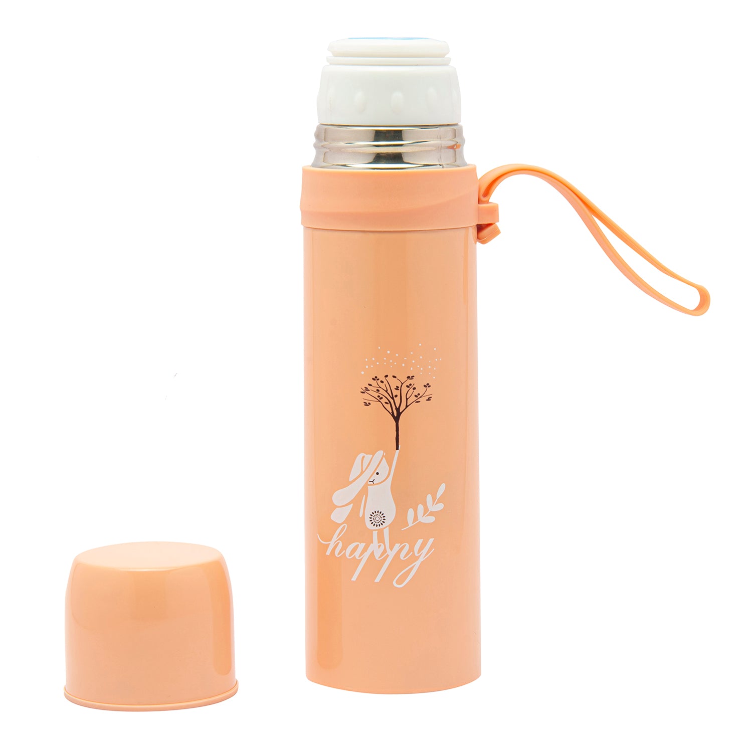 Happy Light Pink 500 ml Stainless Steel Flask - Baby Moo