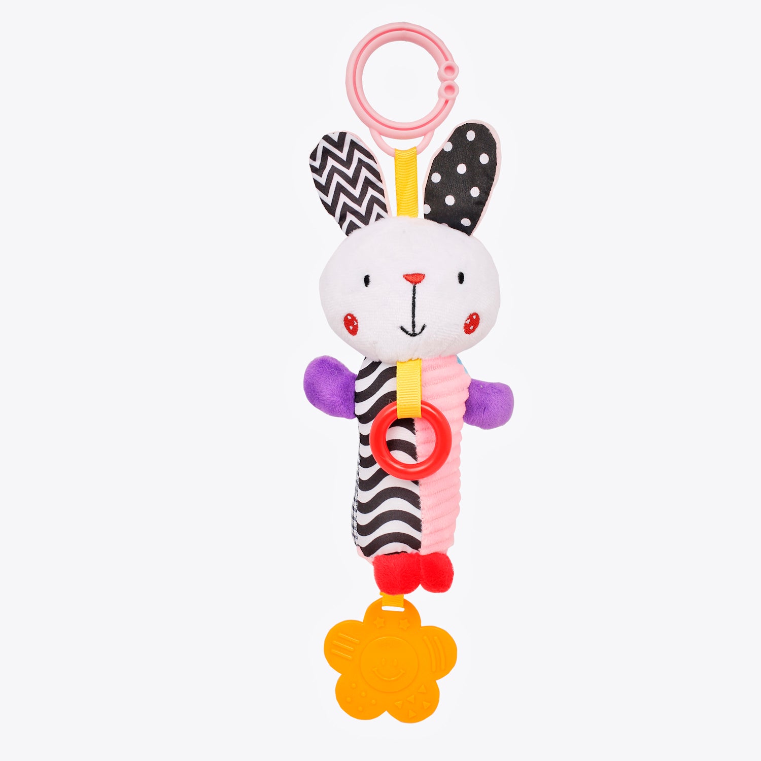 Quirky Bunny White Hanging Toy With Teether