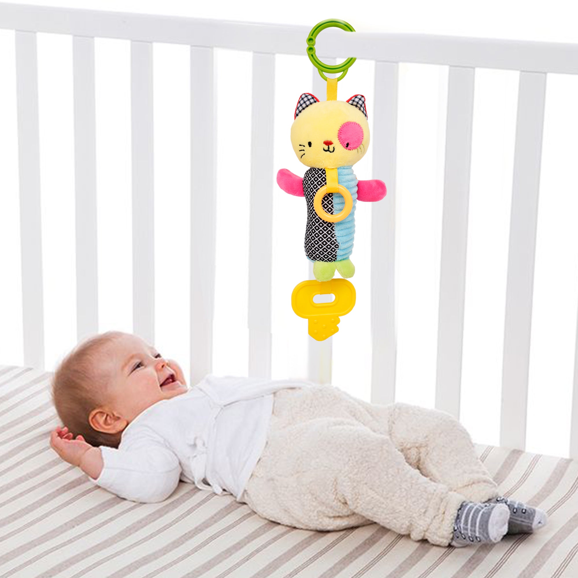 Mr. Patches Yellow Hanging Toy With Teether