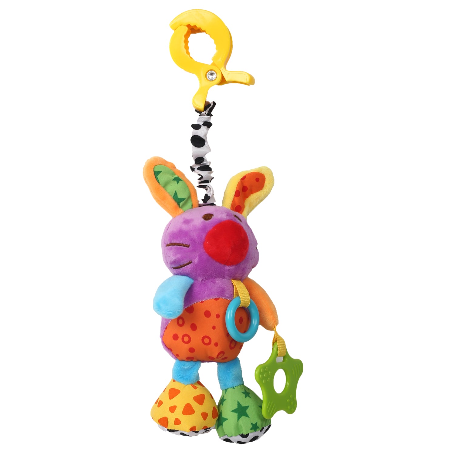 Cute Purple Hanging Pulling Toy With Teether - Baby Moo