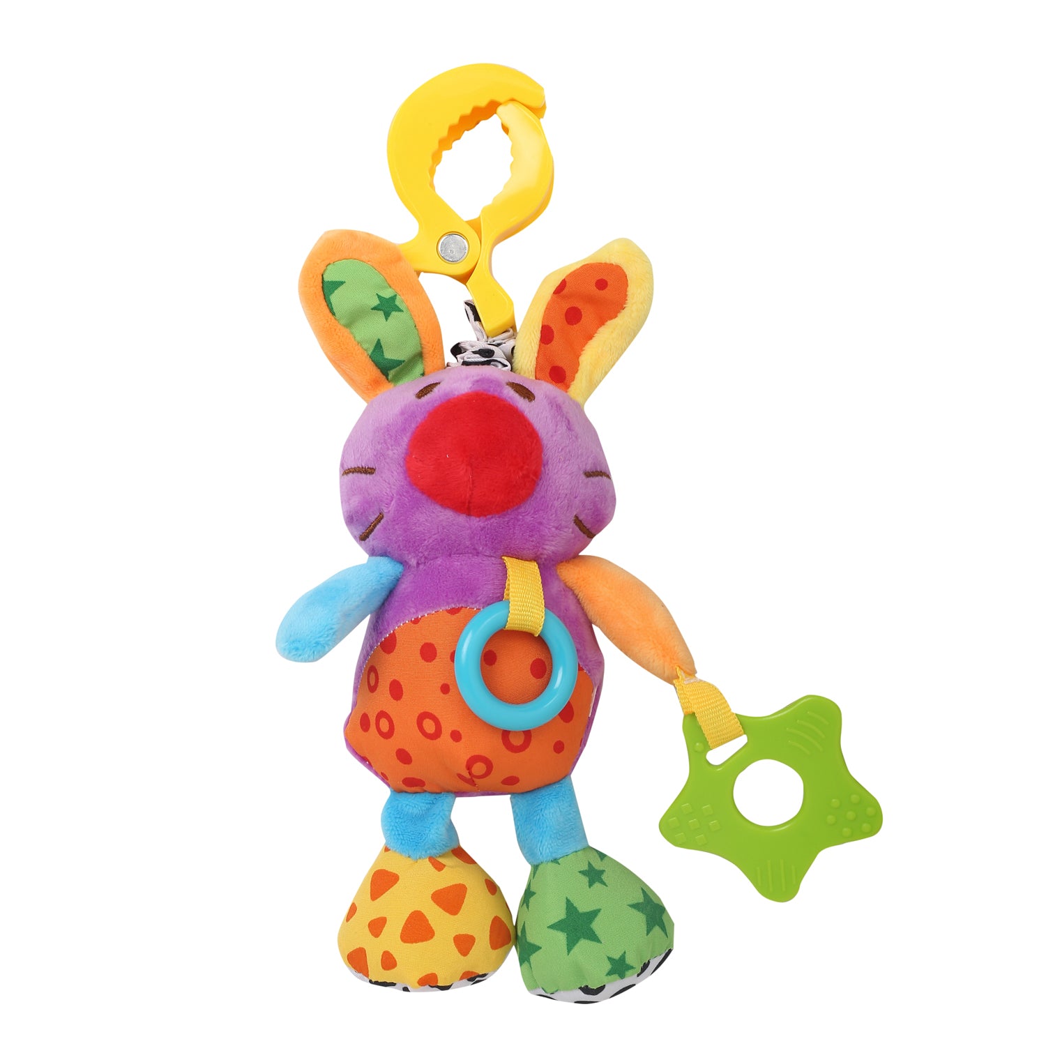 Cute Purple Hanging Pulling Toy With Teether - Baby Moo
