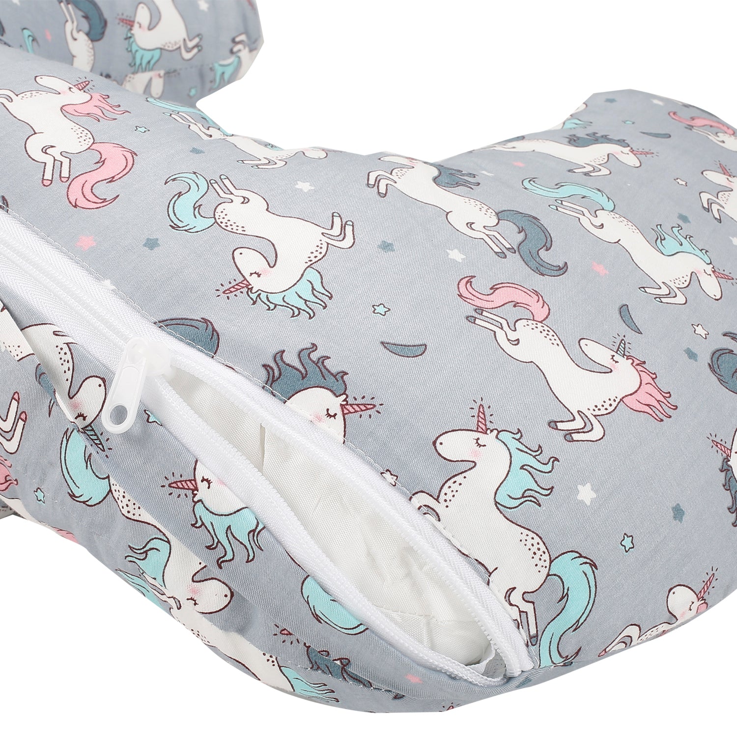 Unicorn Grey Feeding Pillow - Baby Moo