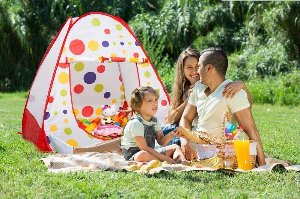 Playtime Foldable Ball Pit Tent Polka Dotted - Red