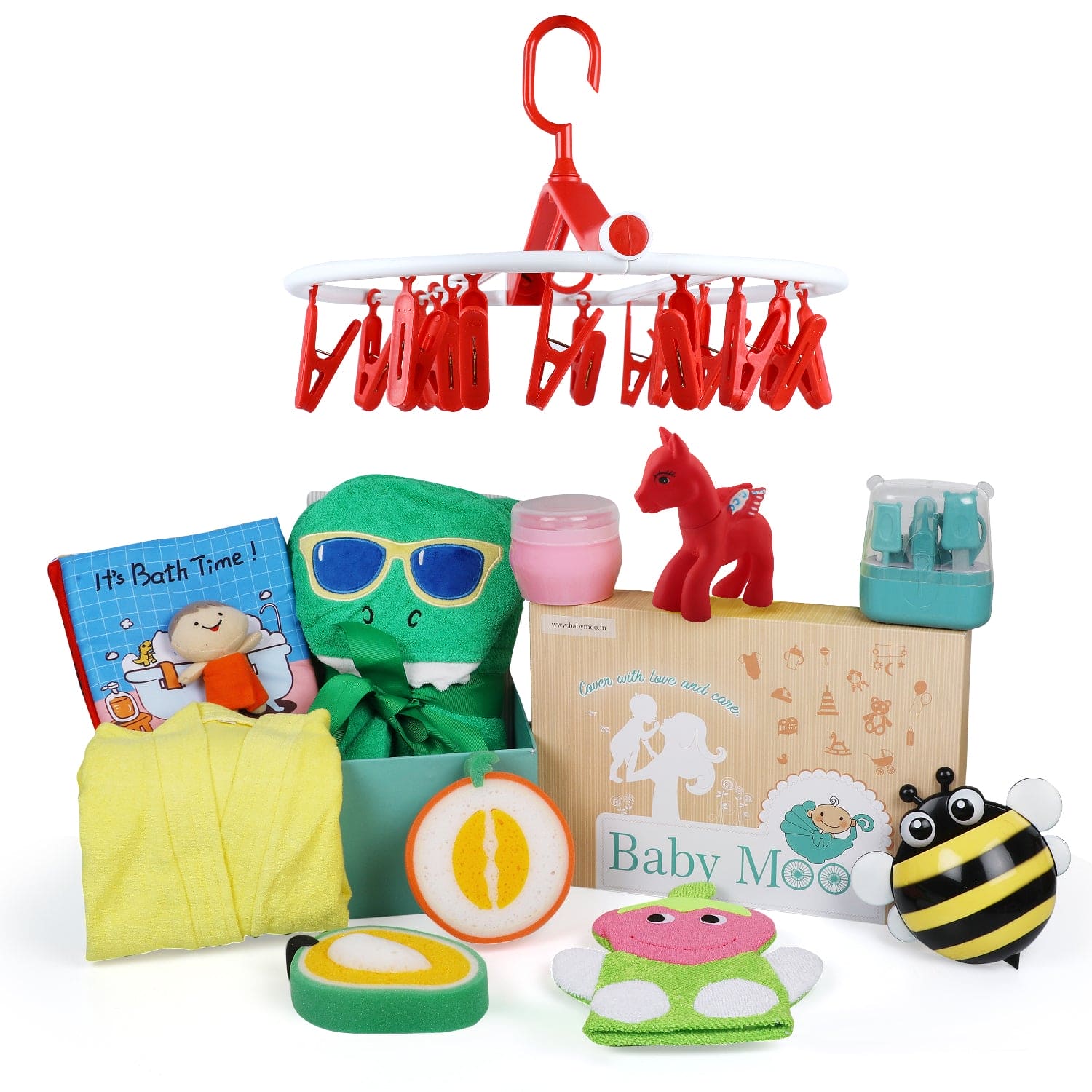 Bathing Essentials Premium Gift Hamper 11 Pcs Unisex Multicolour - Baby Moo