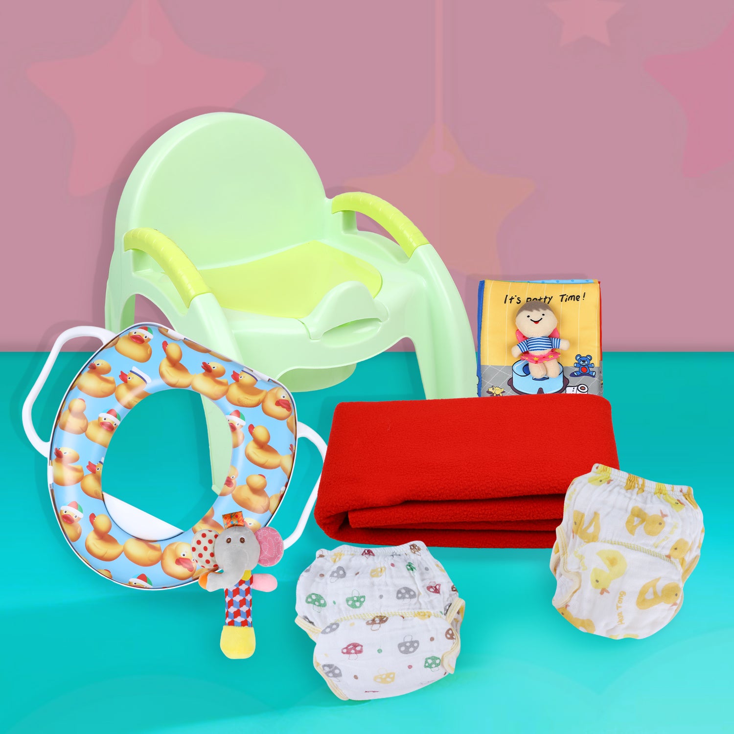 Potty Training Essentials 7 Pcs Gift Hamper Unisex Multicolour - Baby Moo