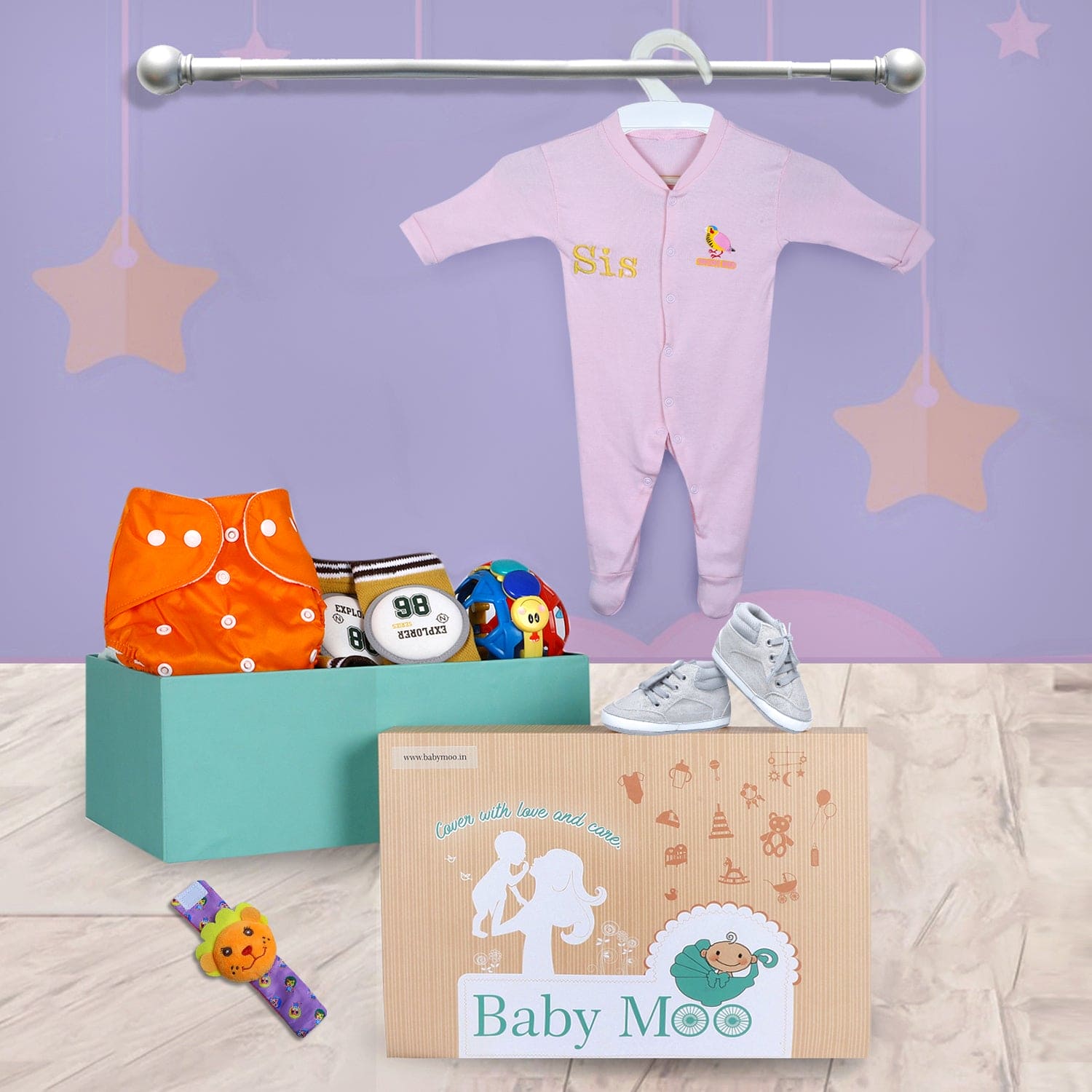 Festive Special Crawling And Growing 6 Pcs Gift Hamper Unisex - Multicolour 3-24M - Baby Moo