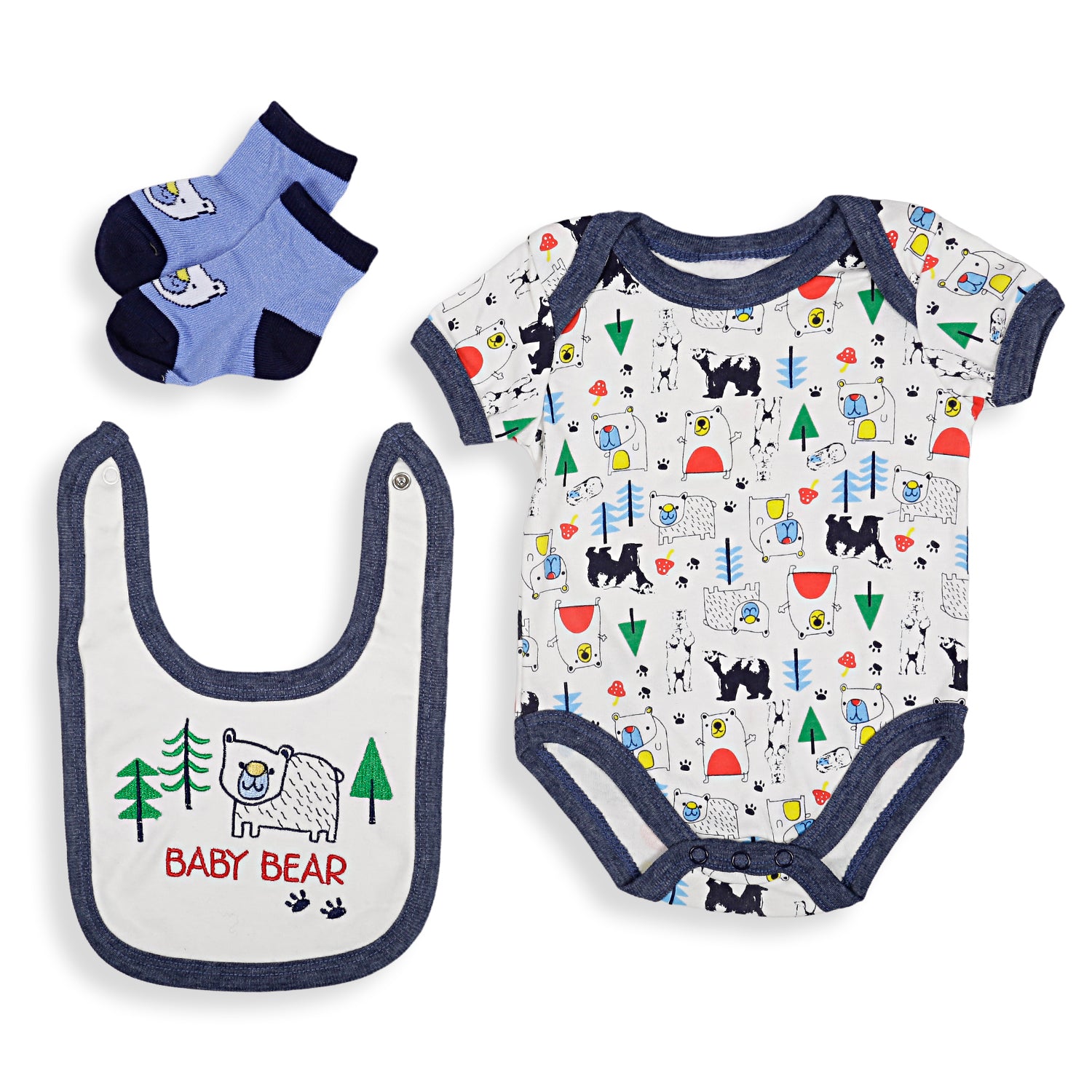 Baby Moo Adventurous Baby Boy Animal Blue 10 Pcs Gift Hamper - 0-9M Sizes Available - Baby Moo