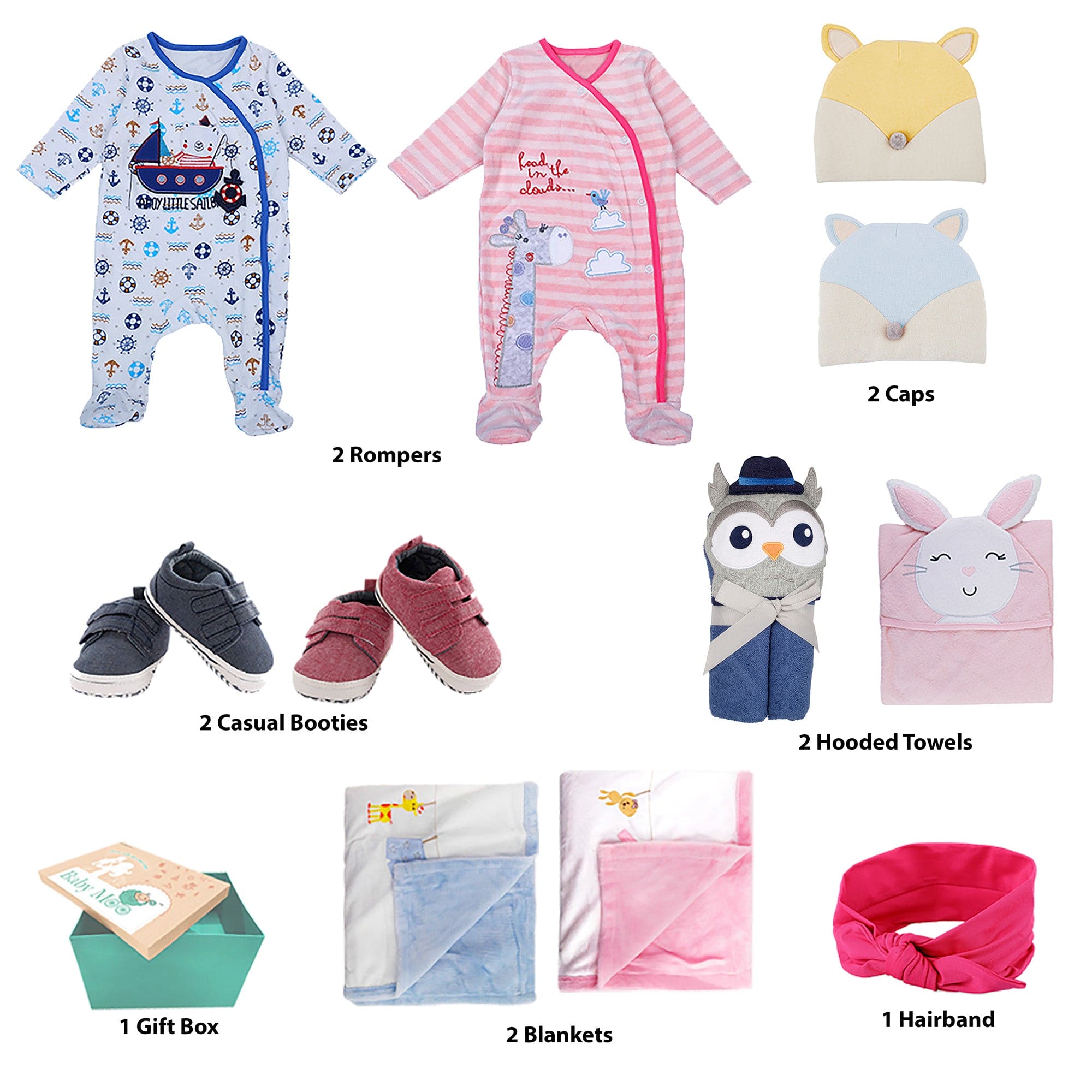 New Born Hospital Bag Essentials Combo-0-6 Months- 39 Items – Moms Home