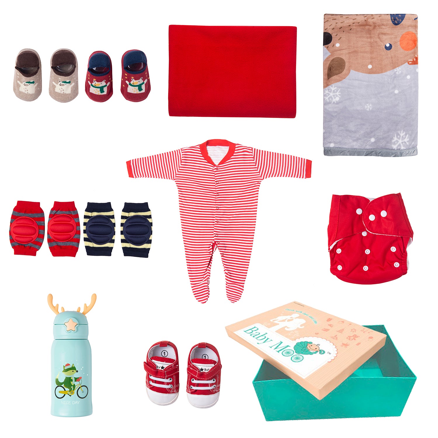 Wonderland Unisex Gift Hamper With Blanket, Romper, Socks And More - Baby Moo