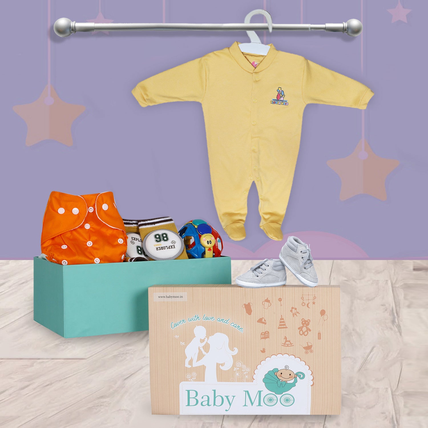 Crawling And Growing Gift Hamper Unisex Multicolour - Baby Moo