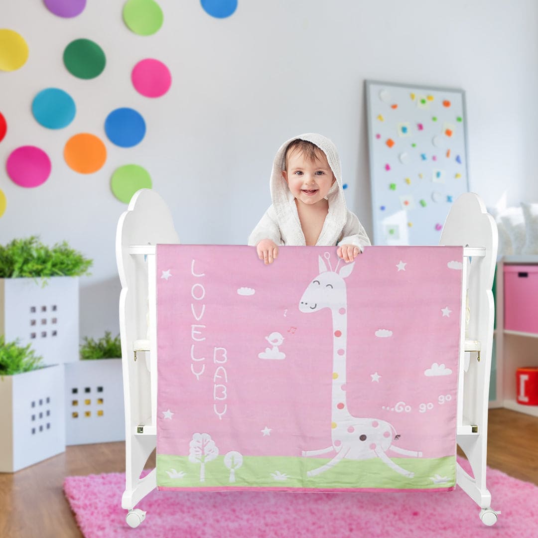 Pink giraffe outlet blanket