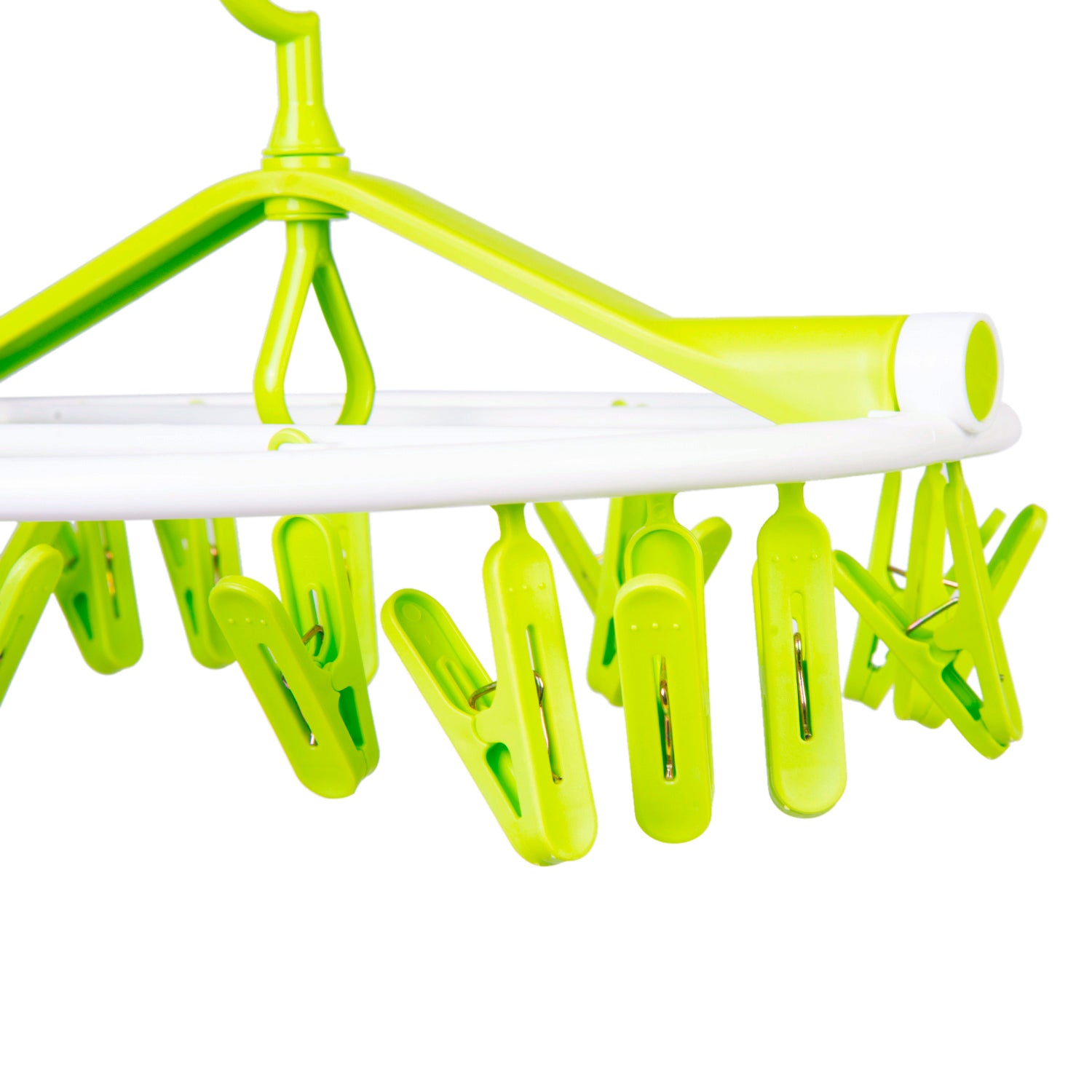 Clothes Hanger Round Foldable 18 Clips Green - Baby Moo