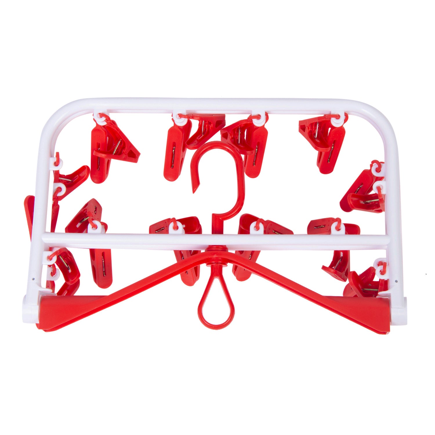 Clothes Hanger Square Foldable 24 Clips Red - Baby Moo
