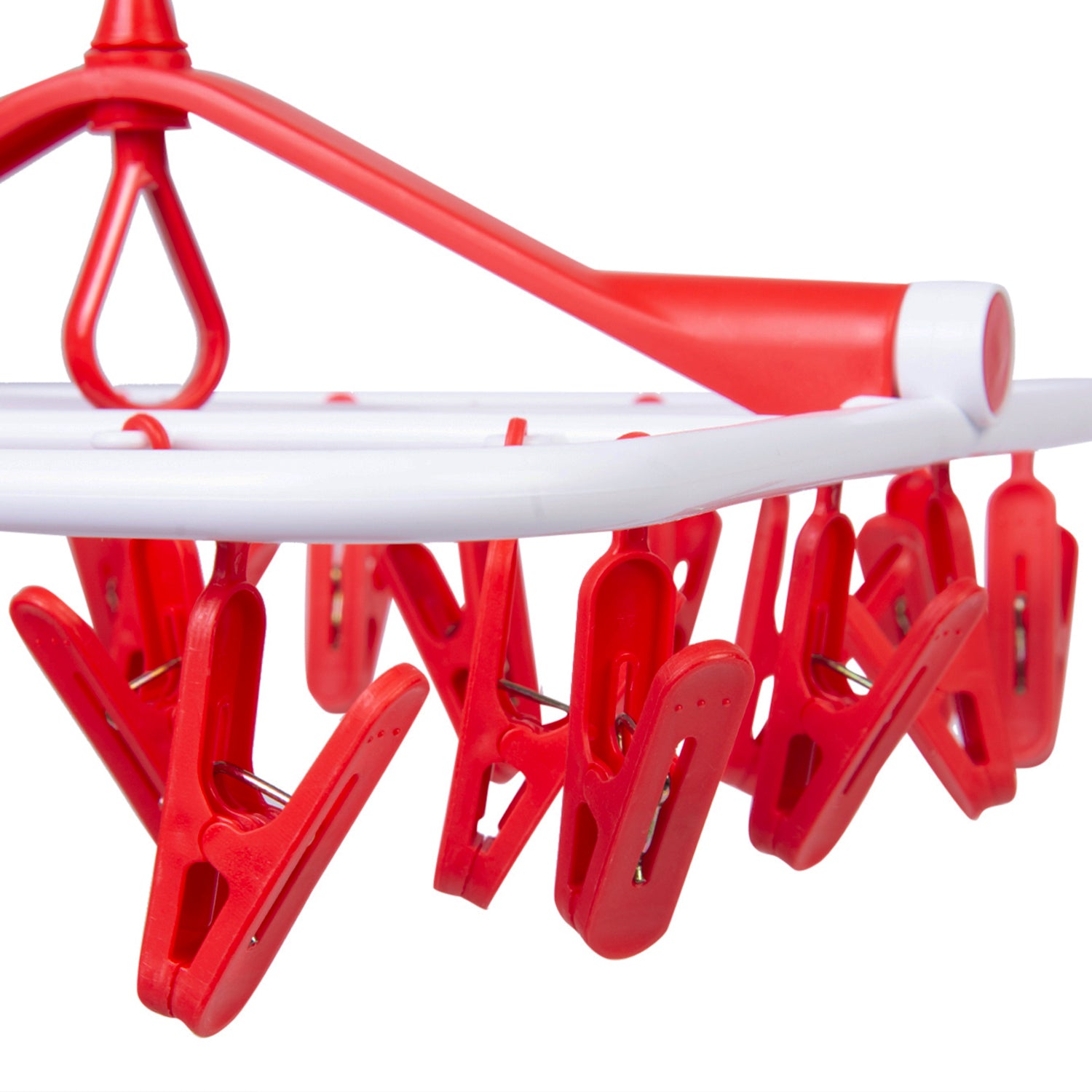 Clothes Hanger Square Foldable 24 Clips Red - Baby Moo