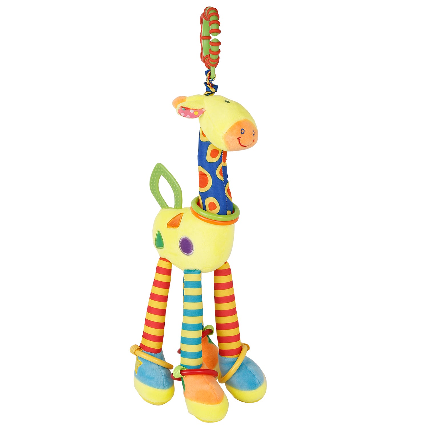 Flexible Giraffe Multicolour Musical Hanging Toy With Teether - Baby Moo