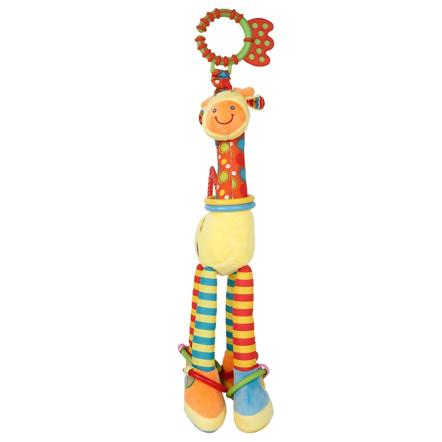 Flexible Giraffe Yellow Musical Hanging Toy With Teether - Baby Moo