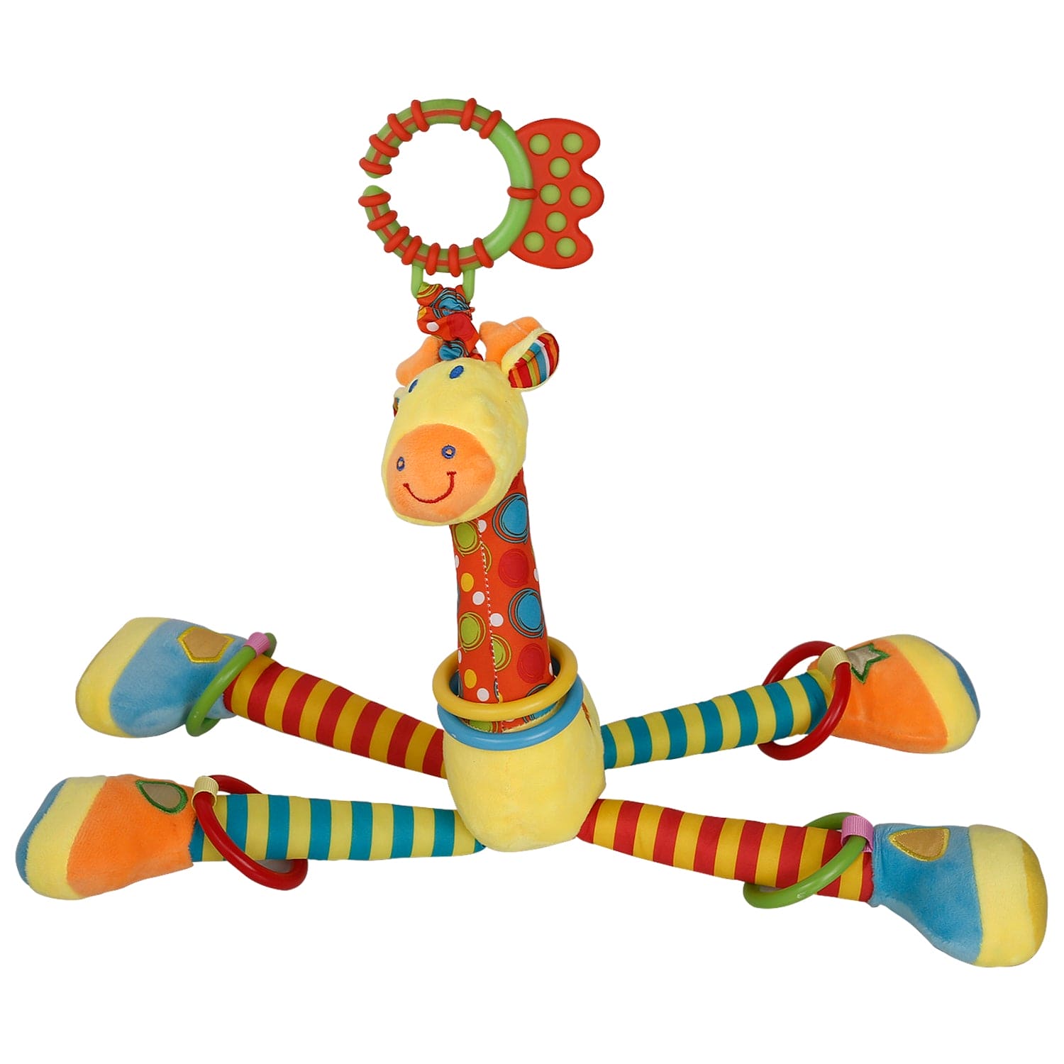 Flexible Giraffe Yellow Musical Hanging Toy With Teether - Baby Moo