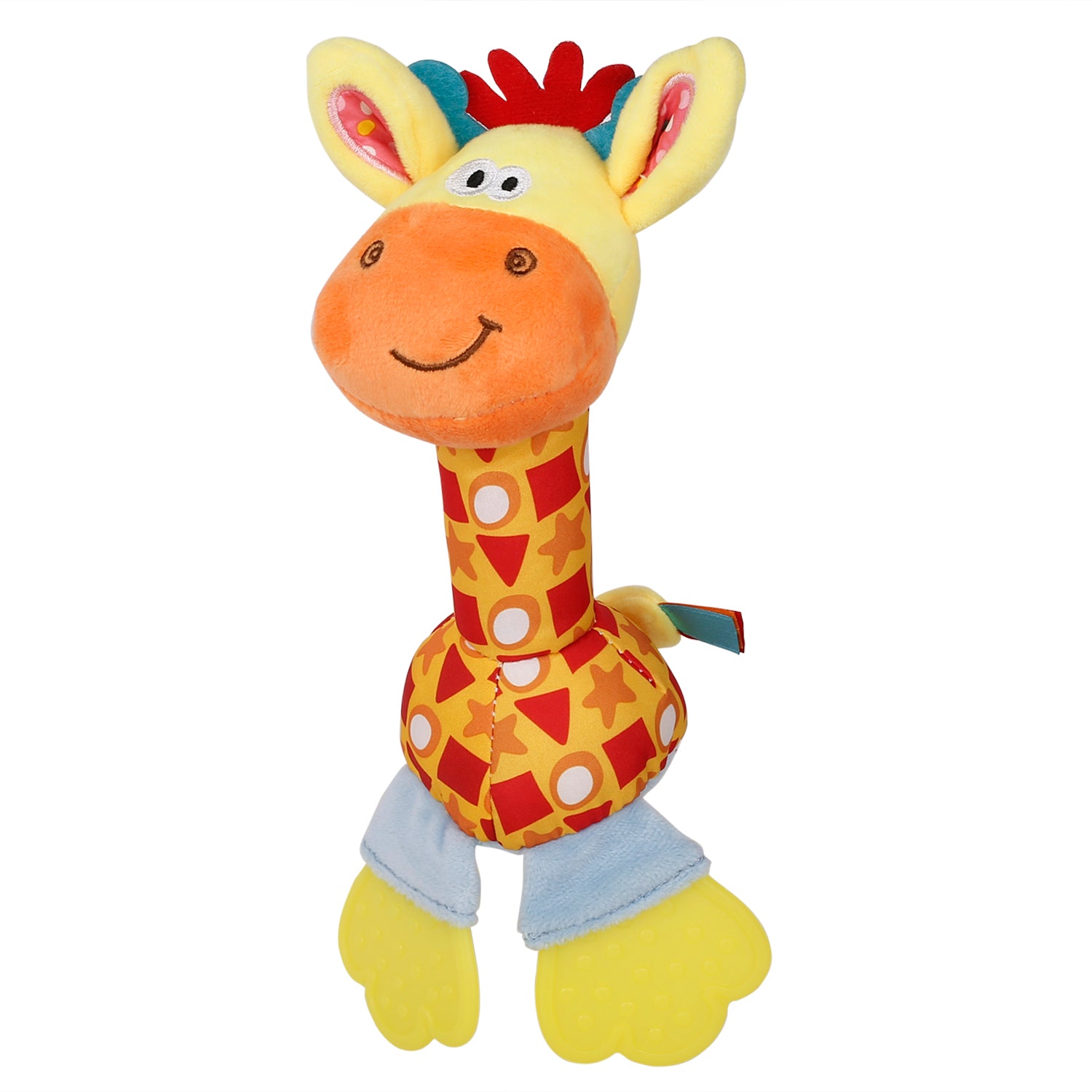 Giraffe Multicolour Soft Rattle With Teether - Baby Moo