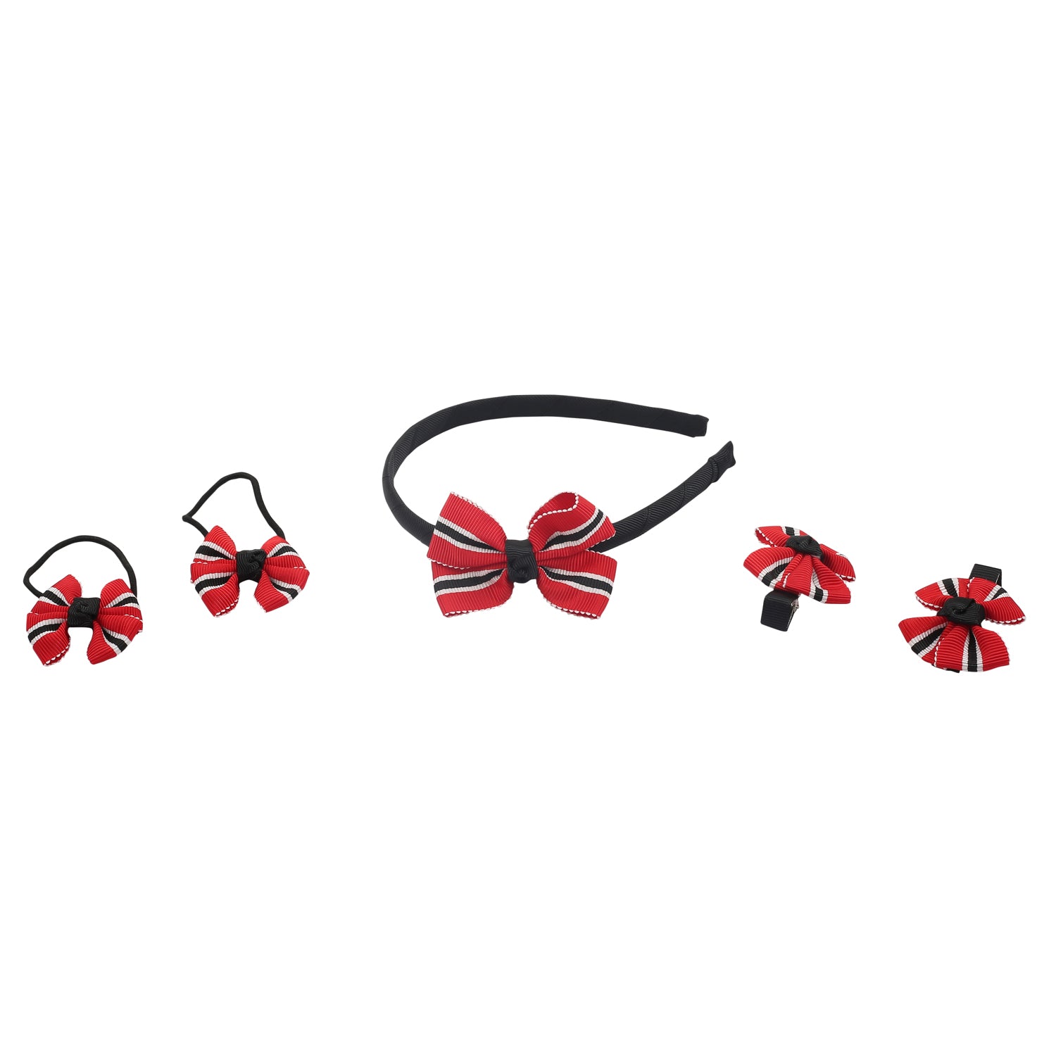 Patterned Red And Black Headband Set - Baby Moo
