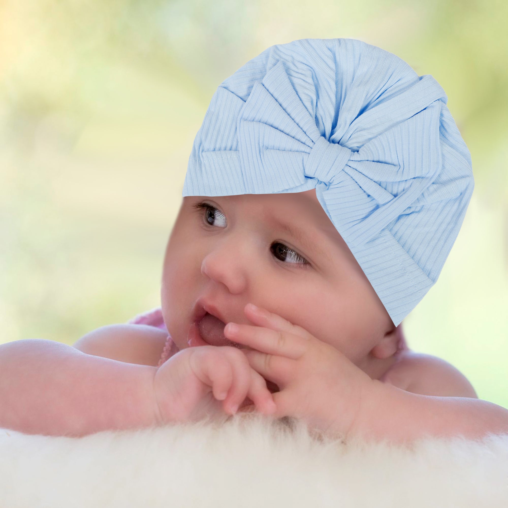 Bow Turban Cap - Blue - Baby Moo