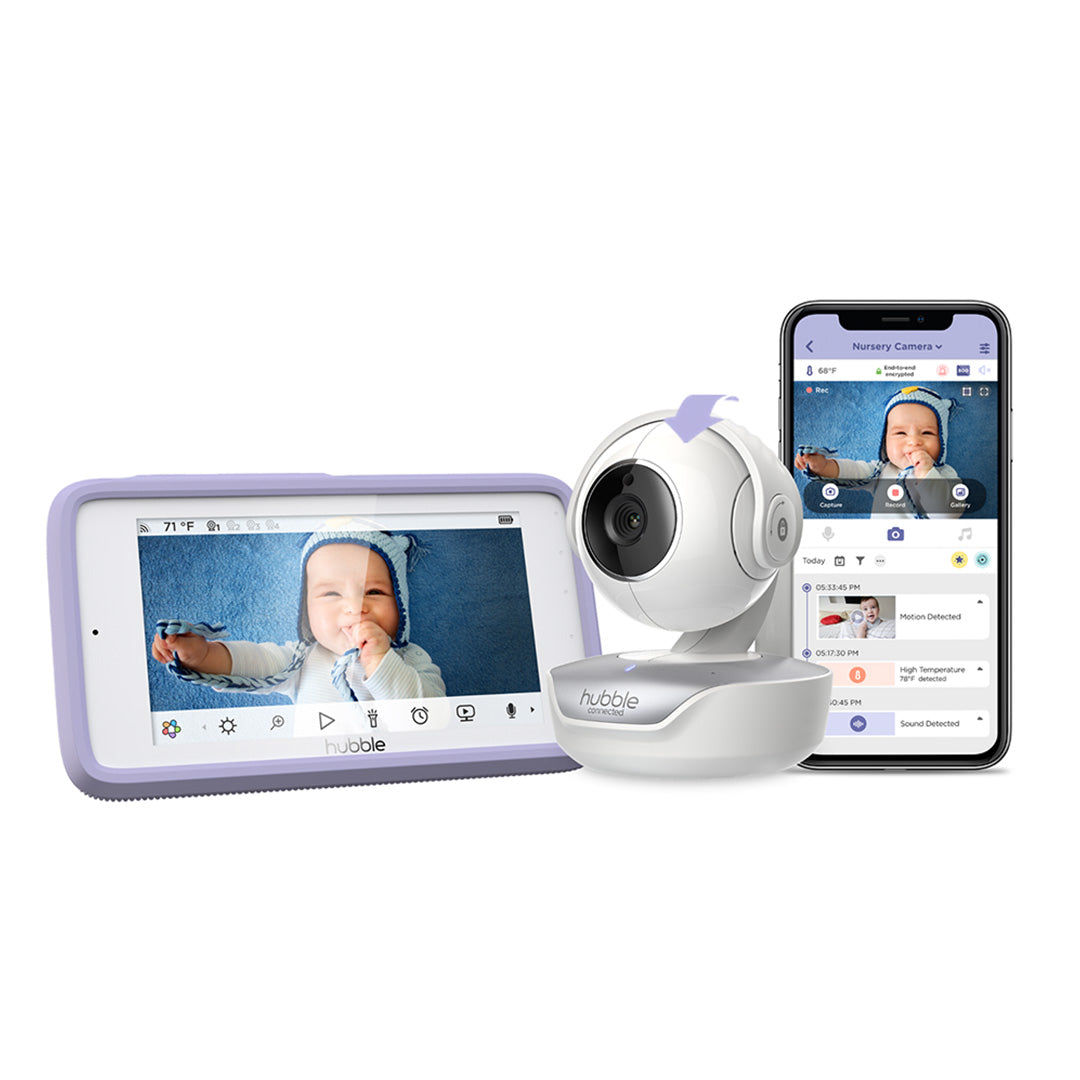 Hubble Connected Nursery Pal Premium Smart HD Touch Screen Viewer With Baby Monitor - White