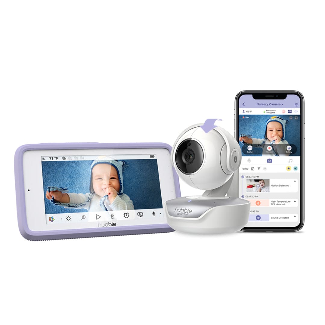 Hubble Connected Nursery Pal Premium Smart HD Touch Screen Viewer With Baby Monitor - White - Baby Moo