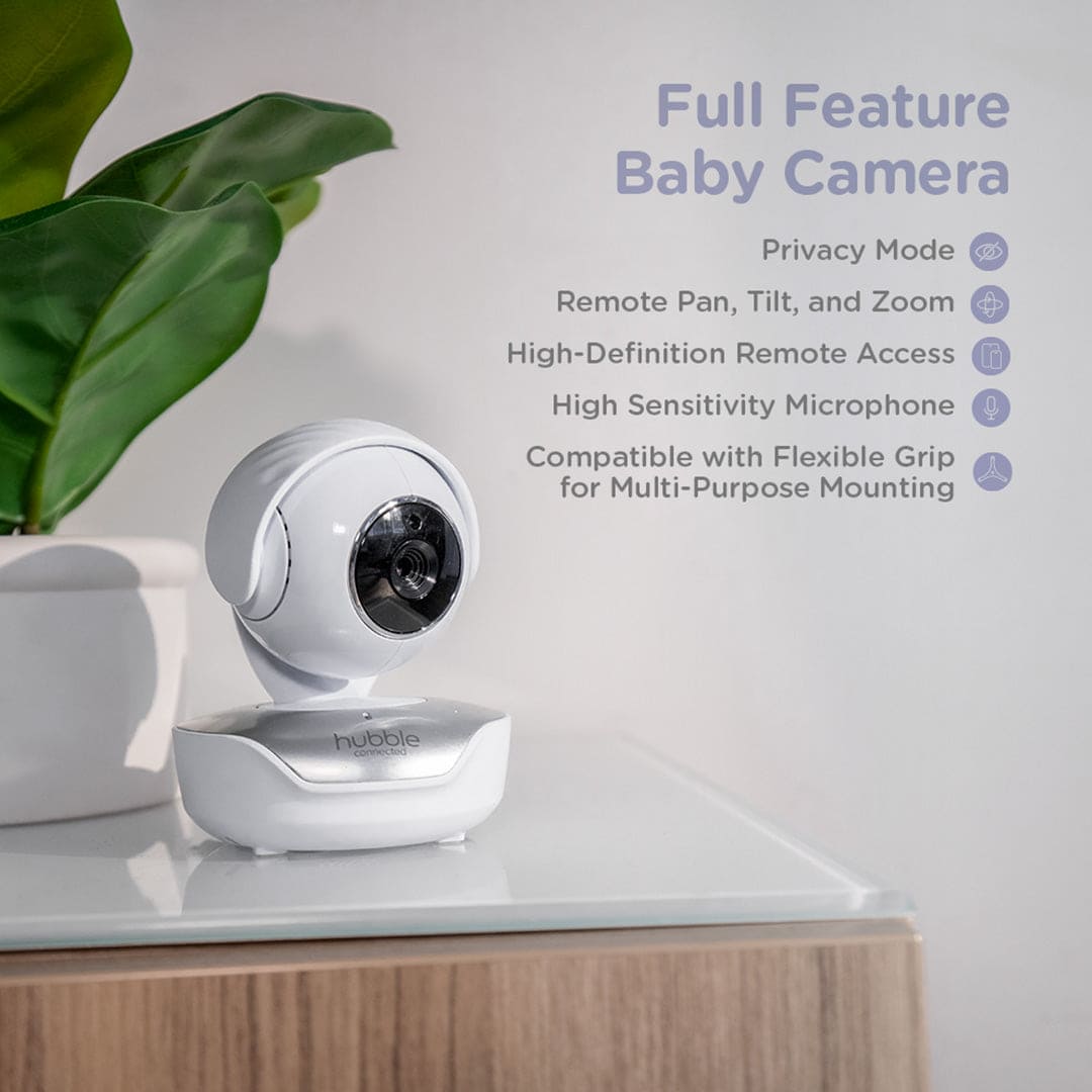 Hubble Connected Nursery Pal Premium Smart HD Touch Screen Viewer With Baby Monitor - White - Baby Moo