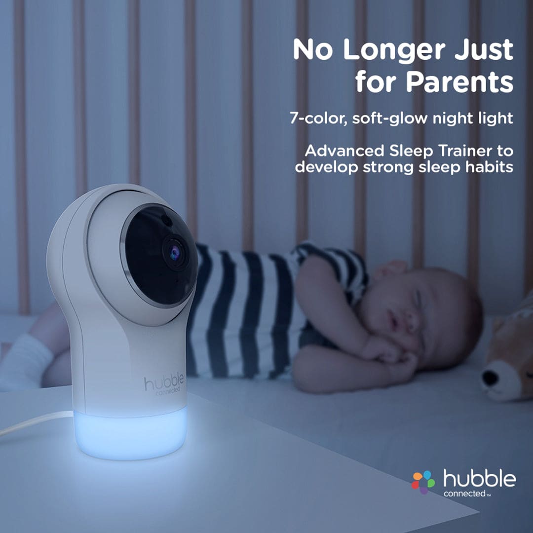 Hubble Connected Nursery Pal Glow Smart HD Night Light With Baby Monitor - White - Baby Moo