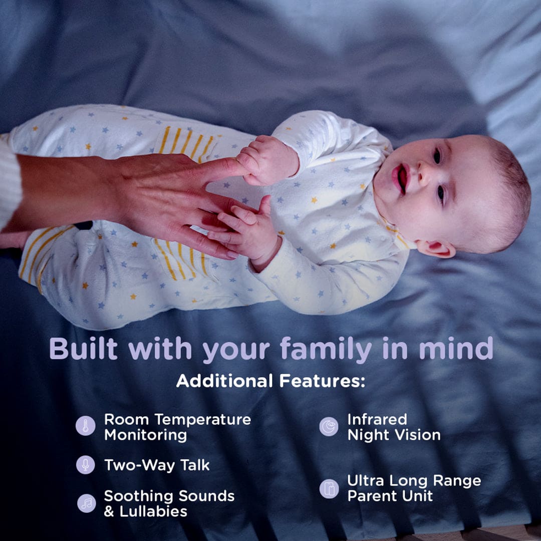 Hubble Connected Nursery Pal Glow Smart HD Night Light With Baby Monitor - White - Baby Moo