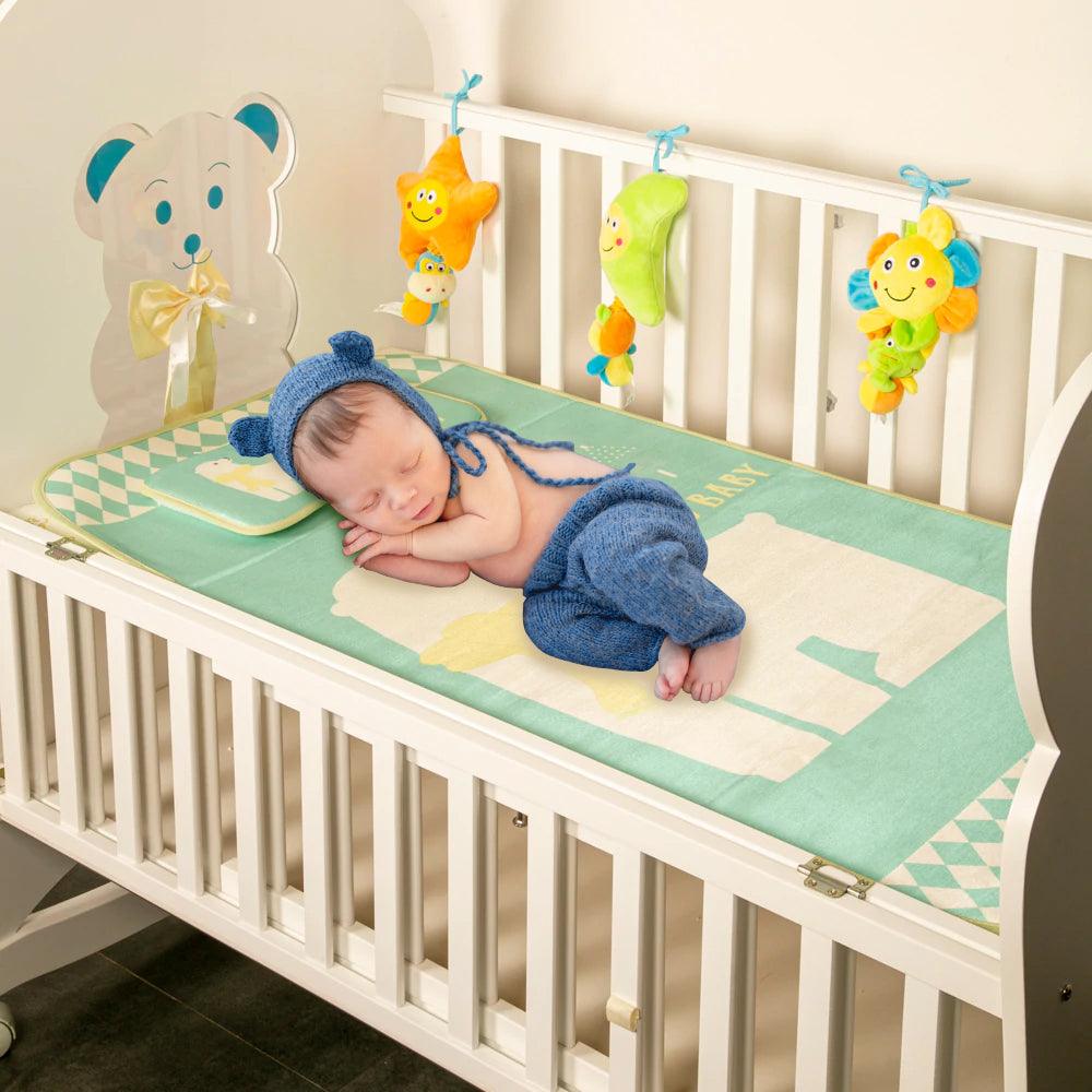 Hello Baby Green Washable Mat With Pillow - Baby Moo
