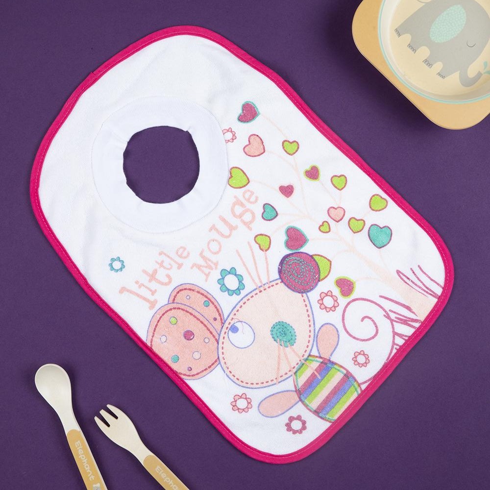 Litte Mouse Pink Bibs - Baby Moo